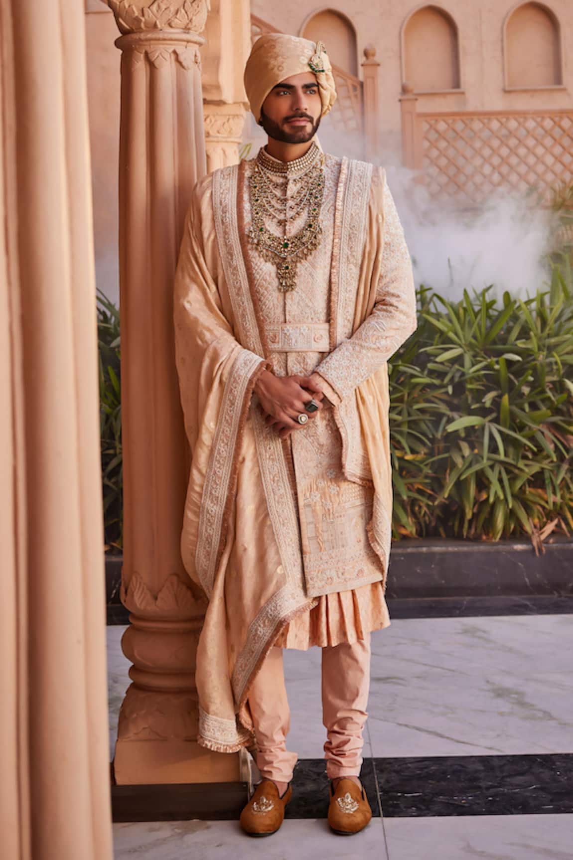 YAJY by Aditya Jain Taj Mahal Sherwani Set 