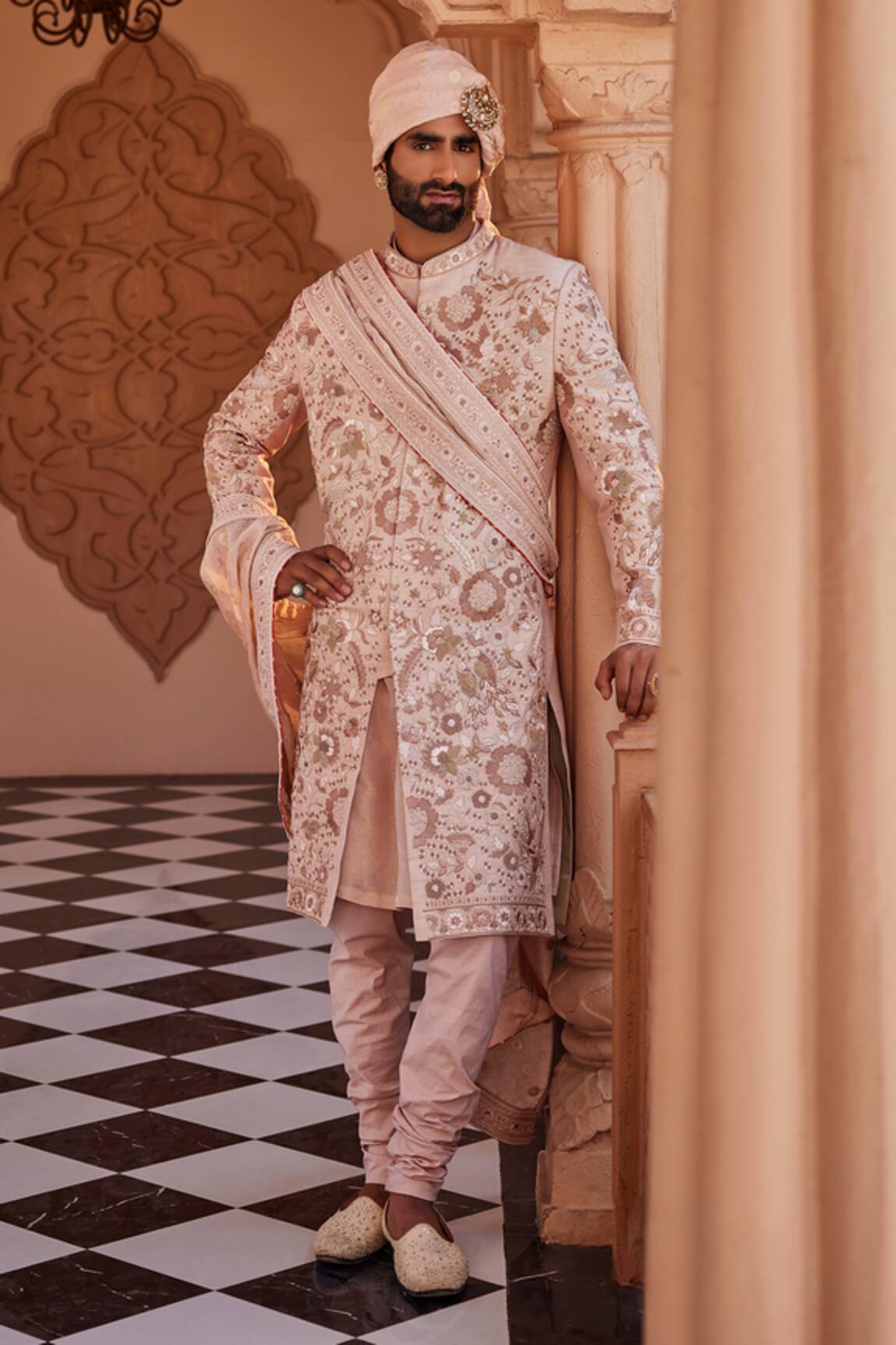 YAJY by Aditya Jain Designer Golden Dawn Sherwani Set 