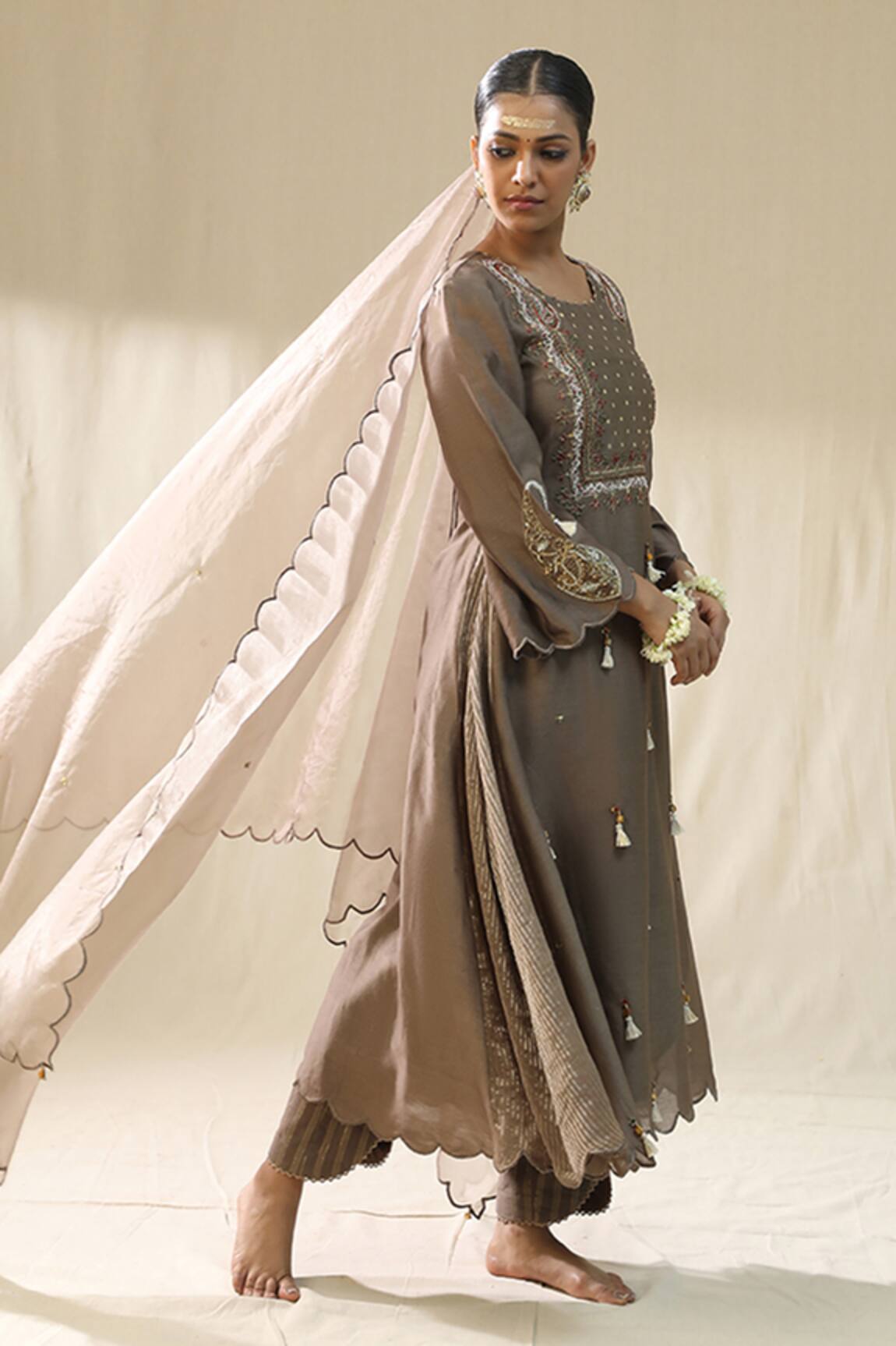 arpita sulakshana Mocha A-Line Suit Set 