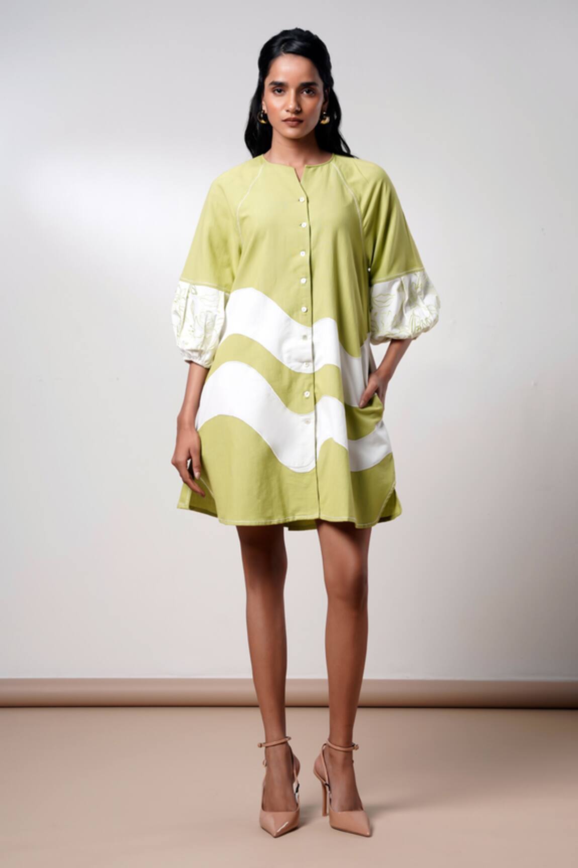 Madder Much Hope Olive Bloom Short Dress 