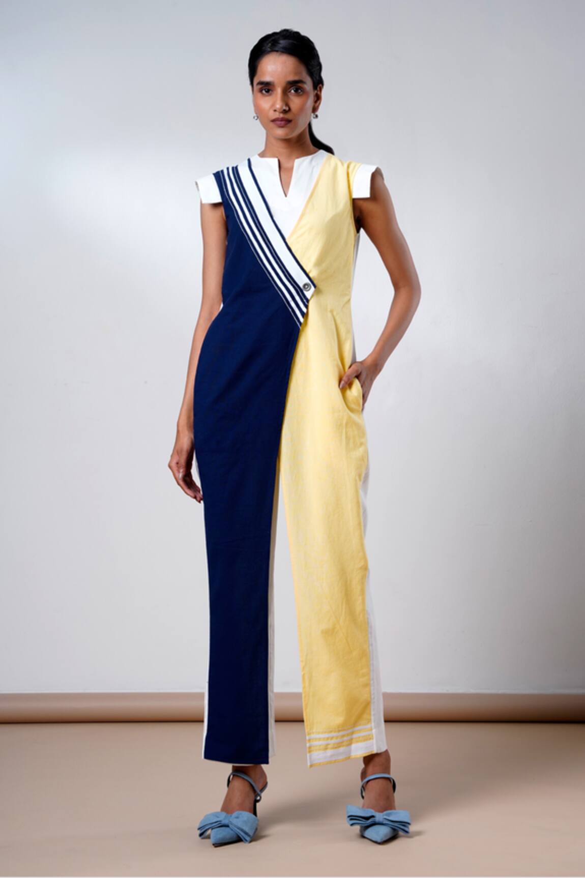 Madder Much Multi Color Handloom Cotton Jumpsuit 