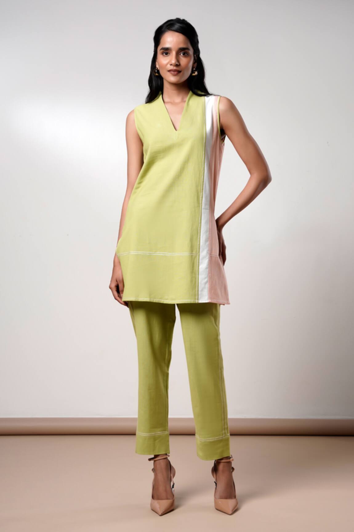 Madder Much Multi Color Handloom Cotton Co-ord Set 