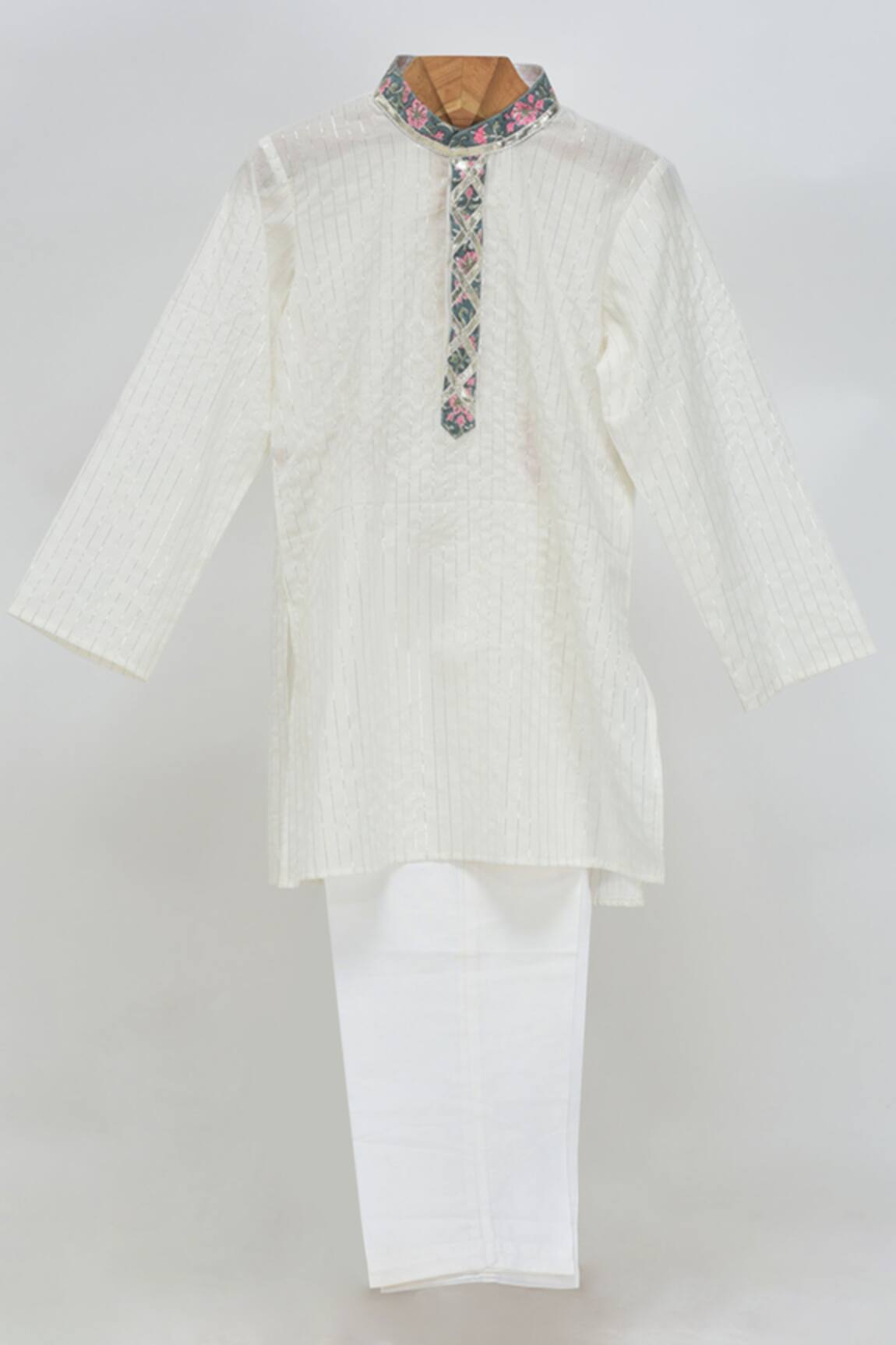 MINIME ORGANICS Designer Off White Kurta Set 