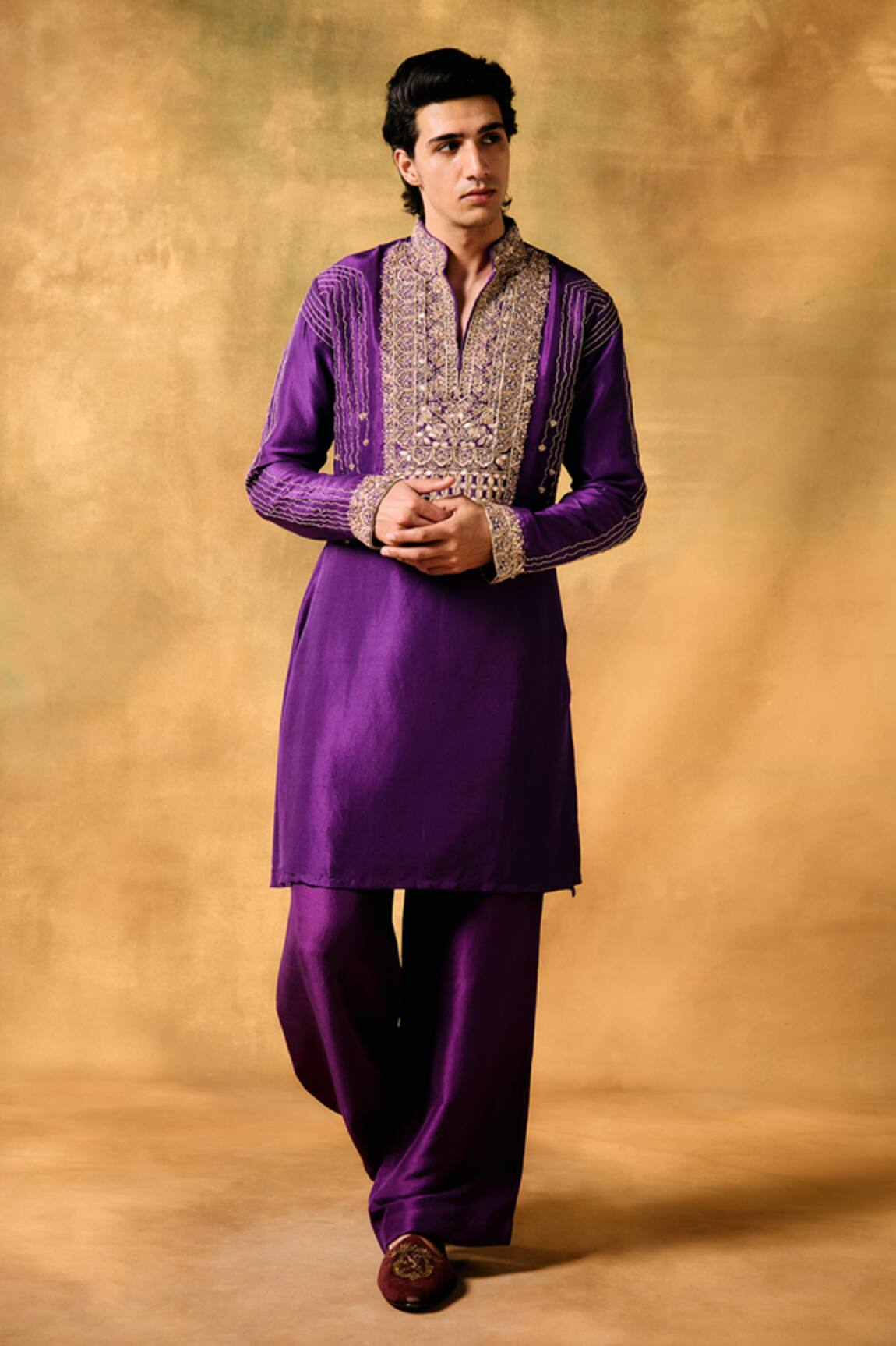 MUKTI AND KAVITH CASA Royal Dusk Silk Kurta Set 