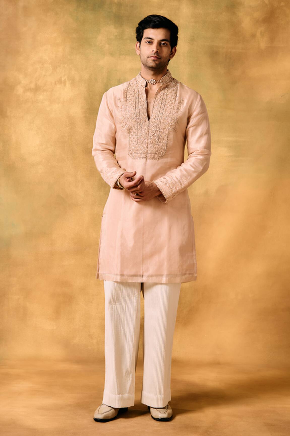 MUKTI AND KAVITH CASA Sunset Bloom Tissue Kurta Set 