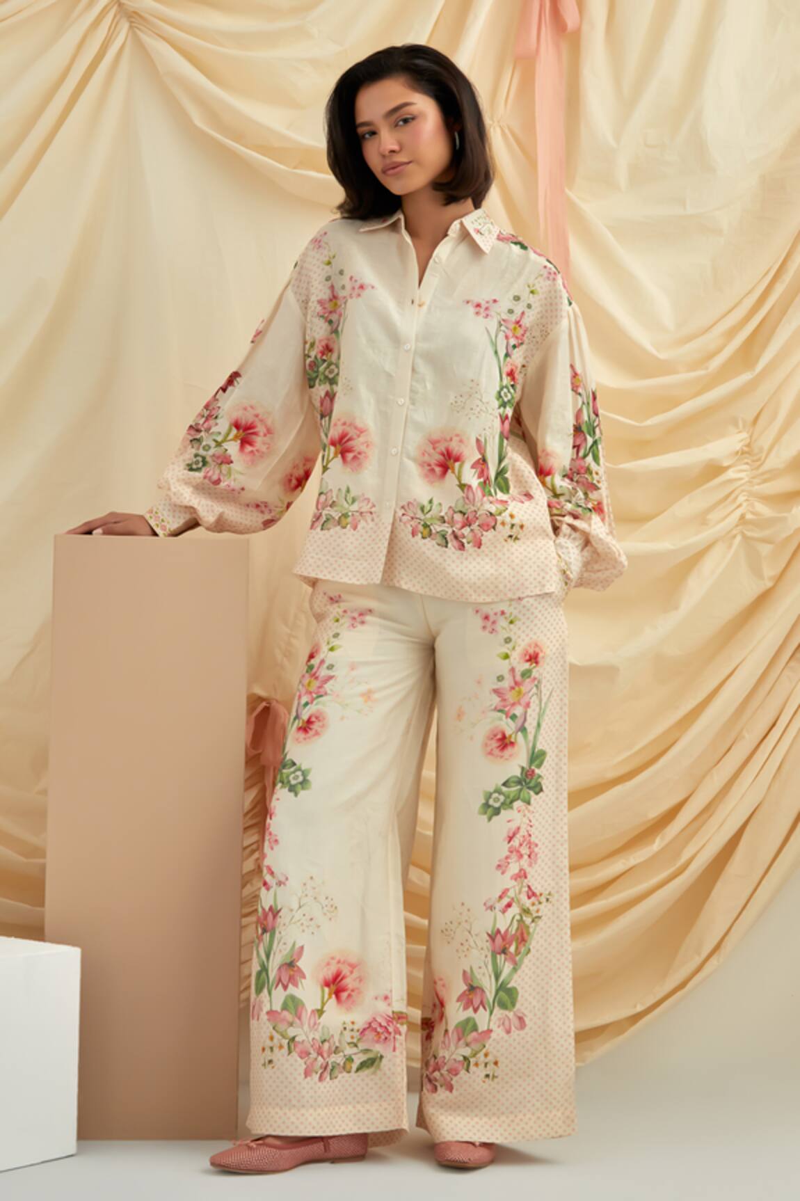 Pozruh by Aiman Bali Breeze Floral Shirt & Pant Set 