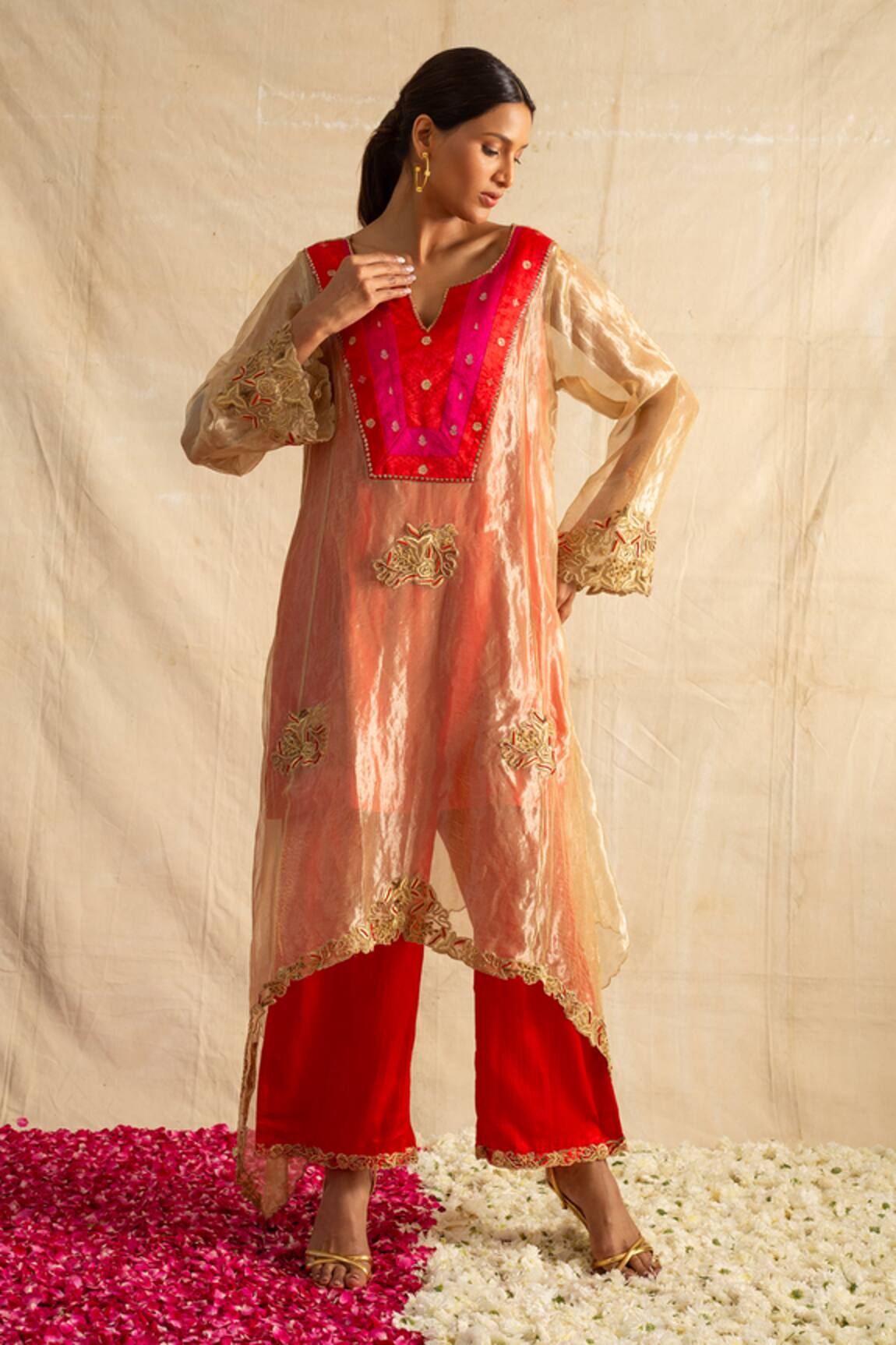 Neitri Tarini Silk Tissue Suit Set 