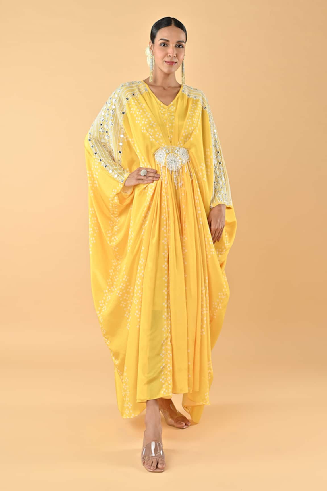Keith Gomes Designer Yellow Kaftan with Slip 