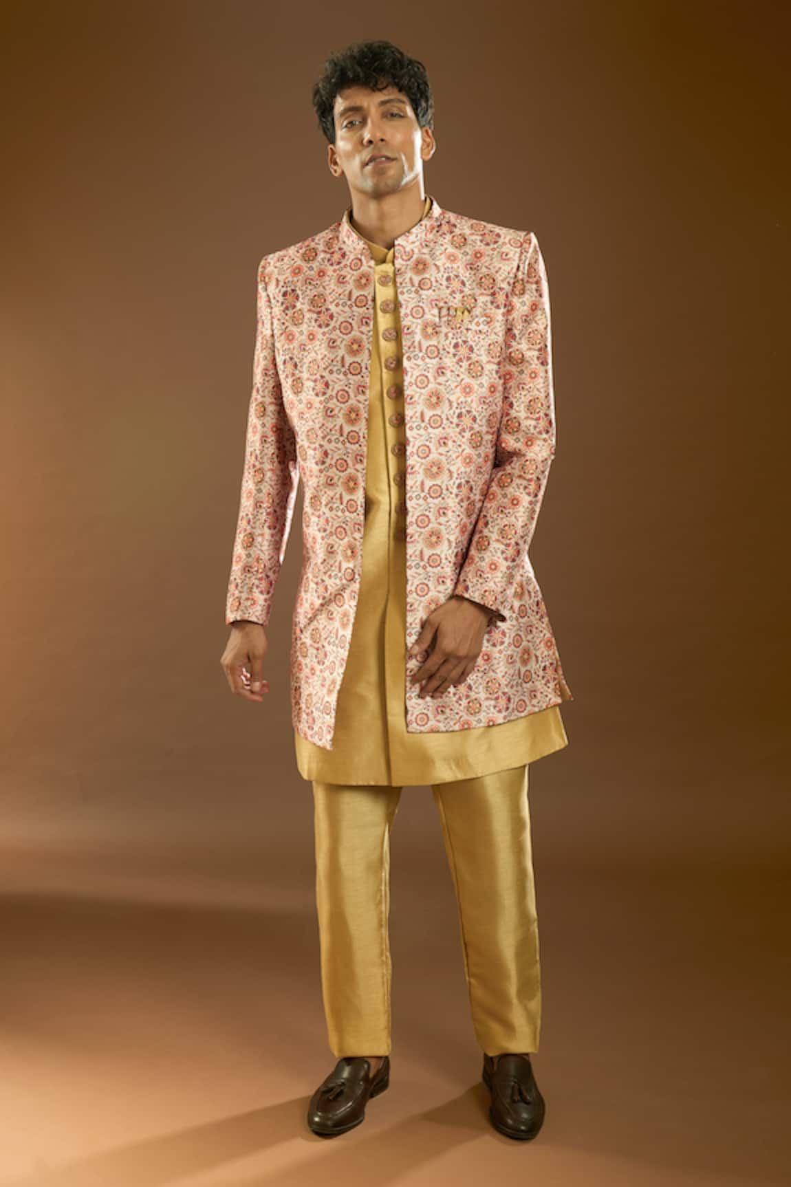 Arihant Rai Sinha Floral Print Jacket & Kurta Set 