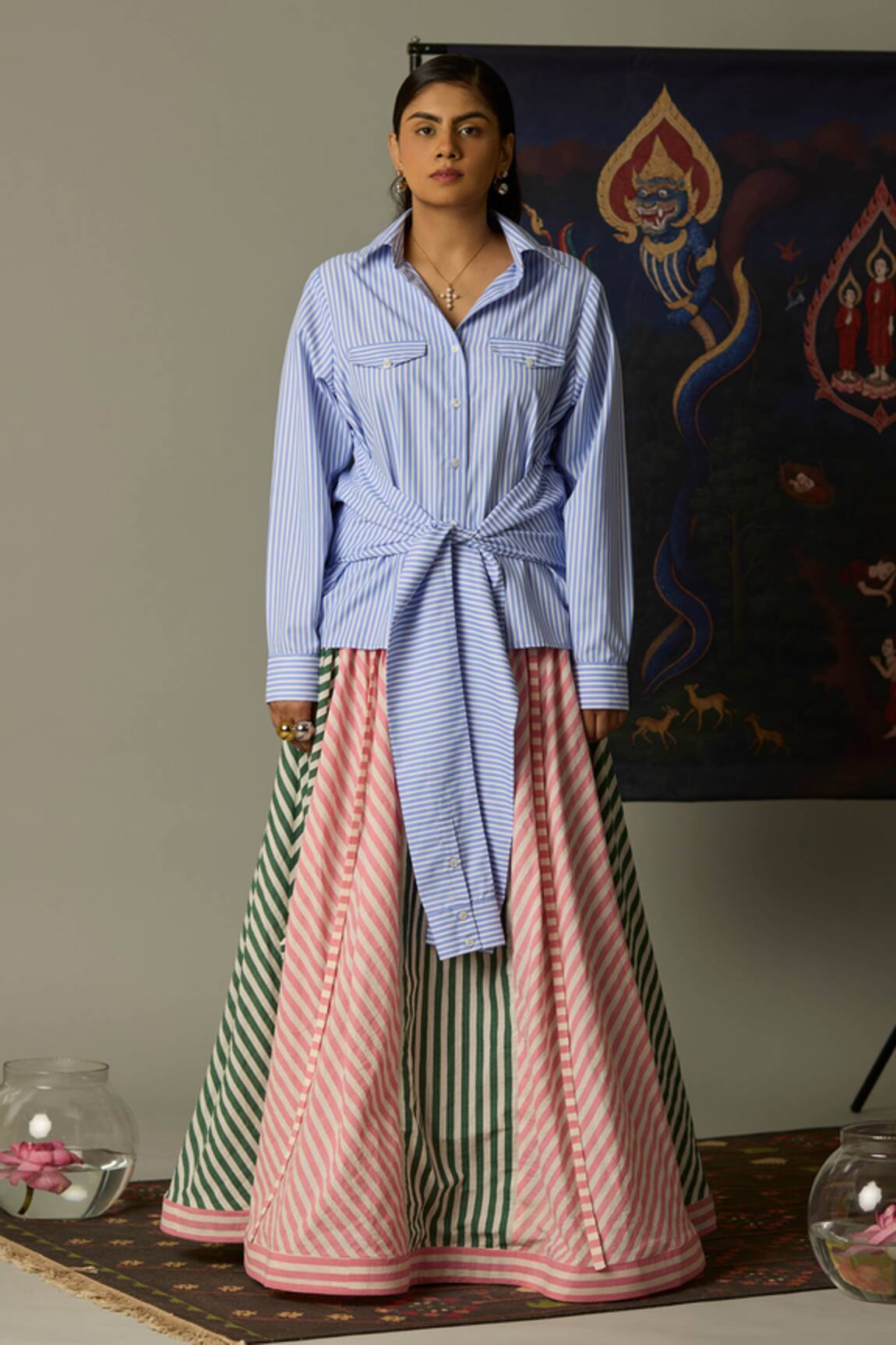 Quod Striped Four Sleeves Shirt 