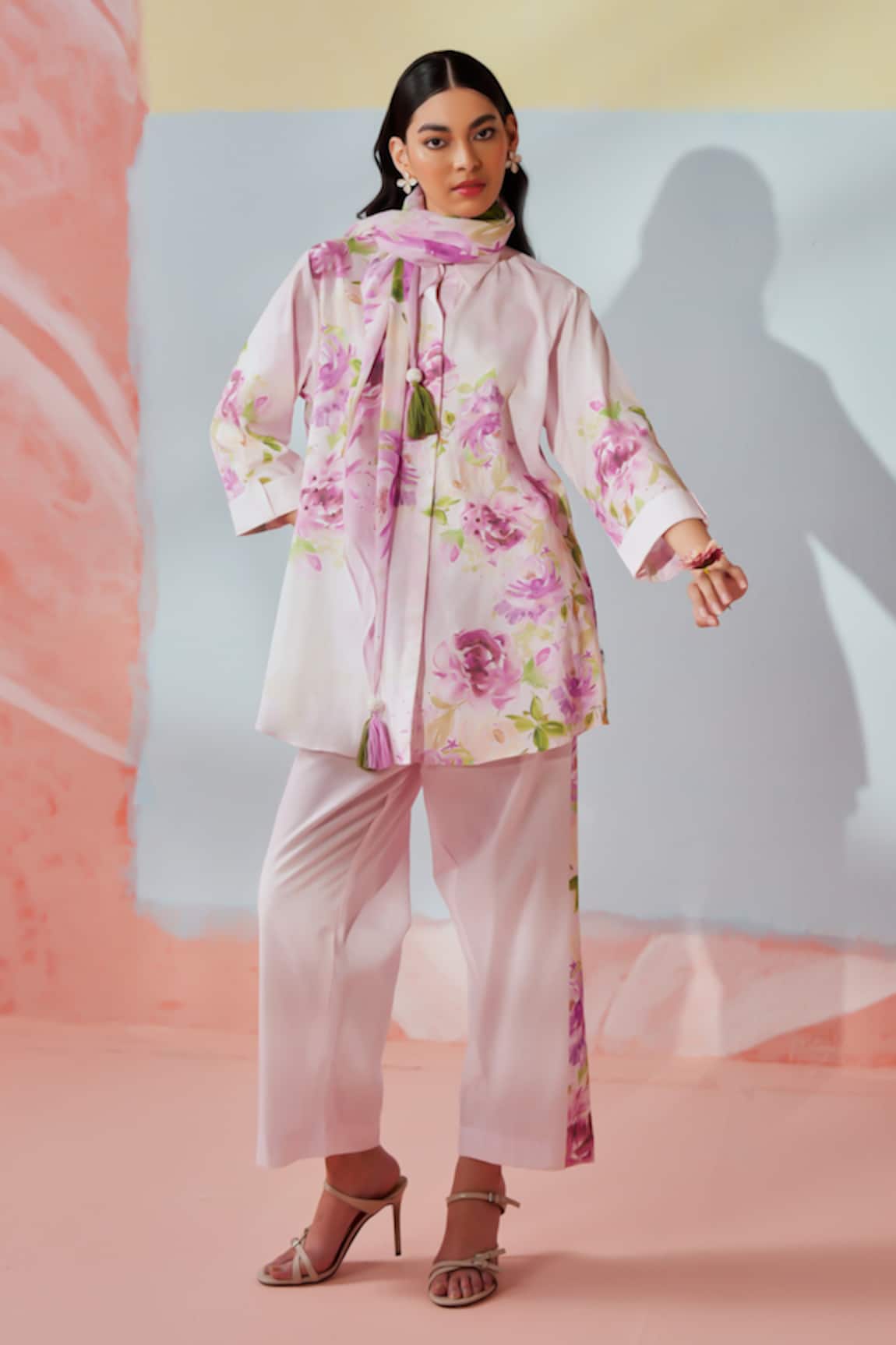 Rainas Blush & Bloom Tunic Pant Set 