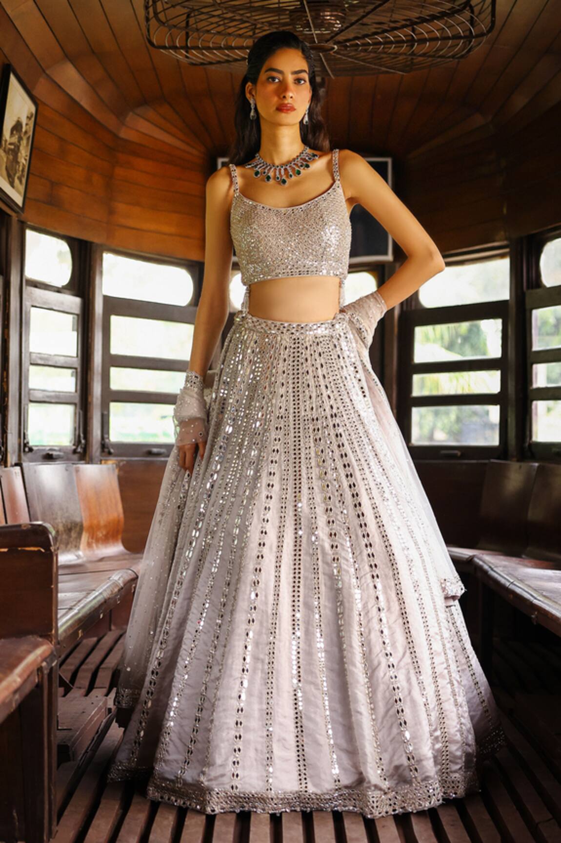Sabe Designer Silver Grey Aaravi Lehenga Set 