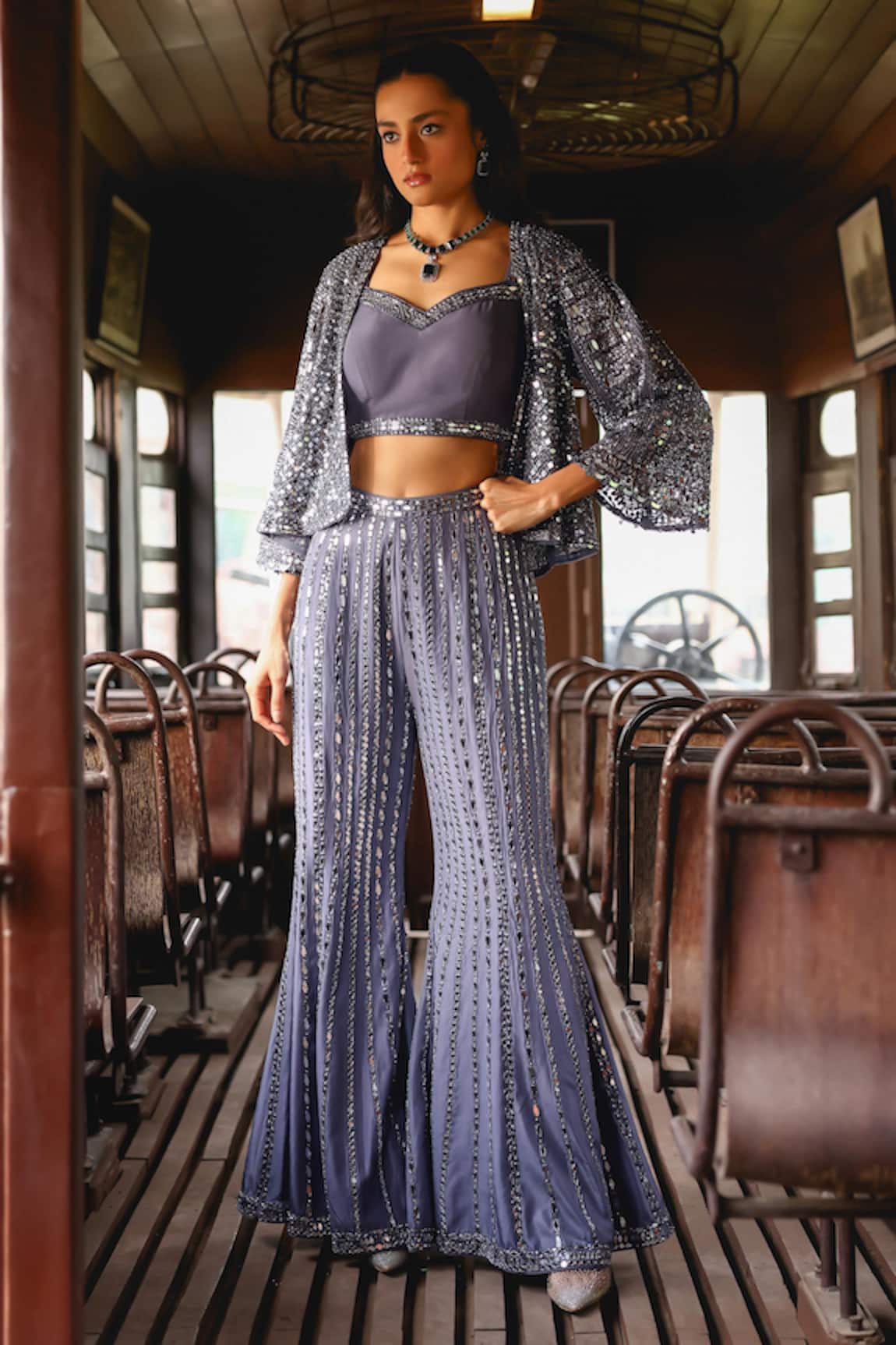 Sabe Designer Cape & Pants Set 