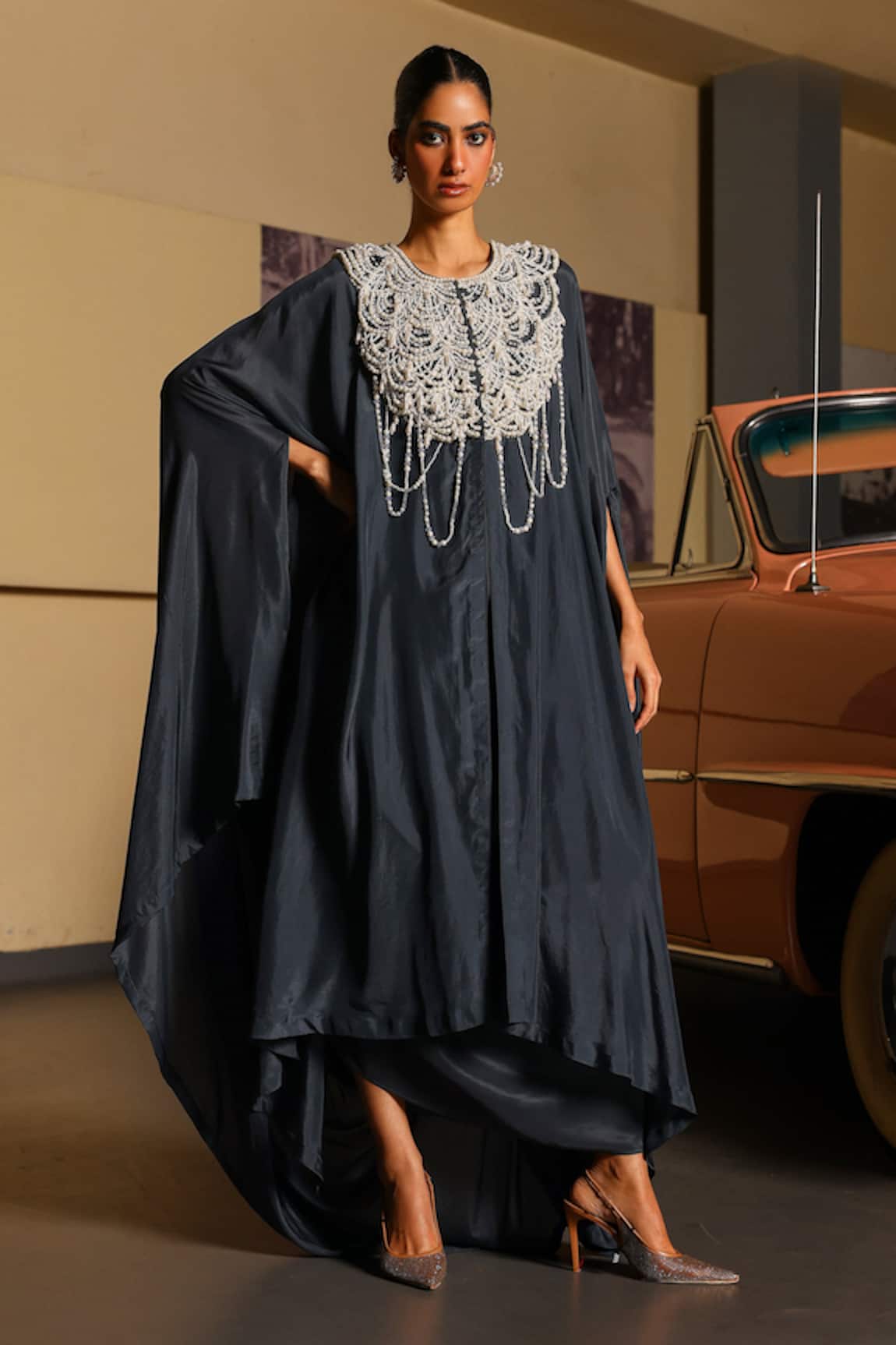 Sabe Designer Safar Dress in Charcoal Grey 