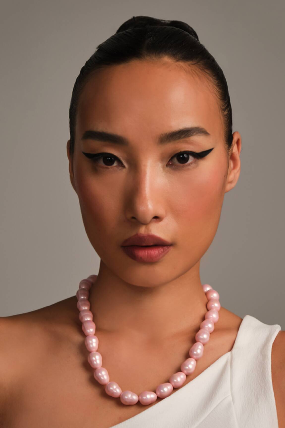 Anaash Candy Pink Statement Oval Necklace 