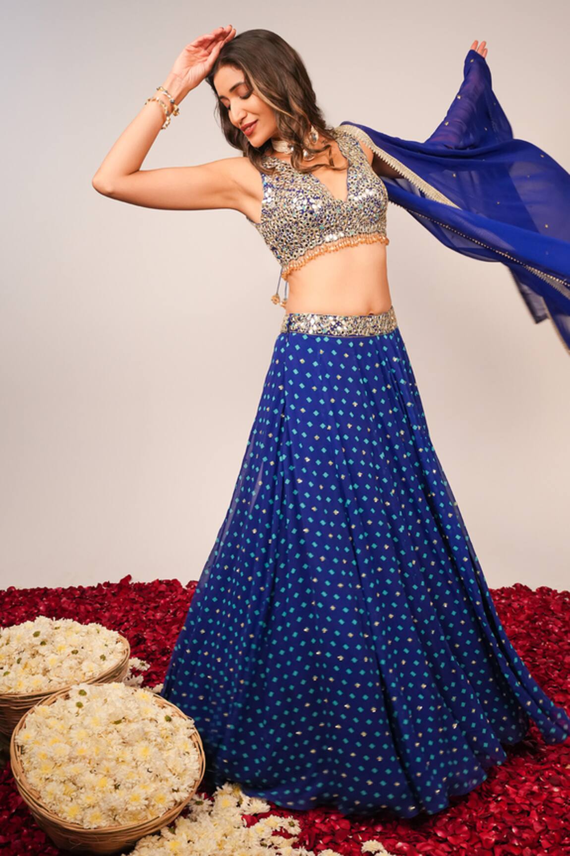 Sajeda A Lehry Nazakat Blue Lehenga Set 