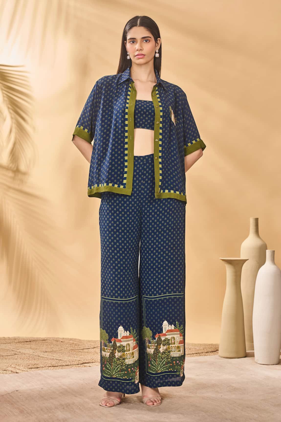 Masaba Midnight Holiday Home Shirt Trouser Set 