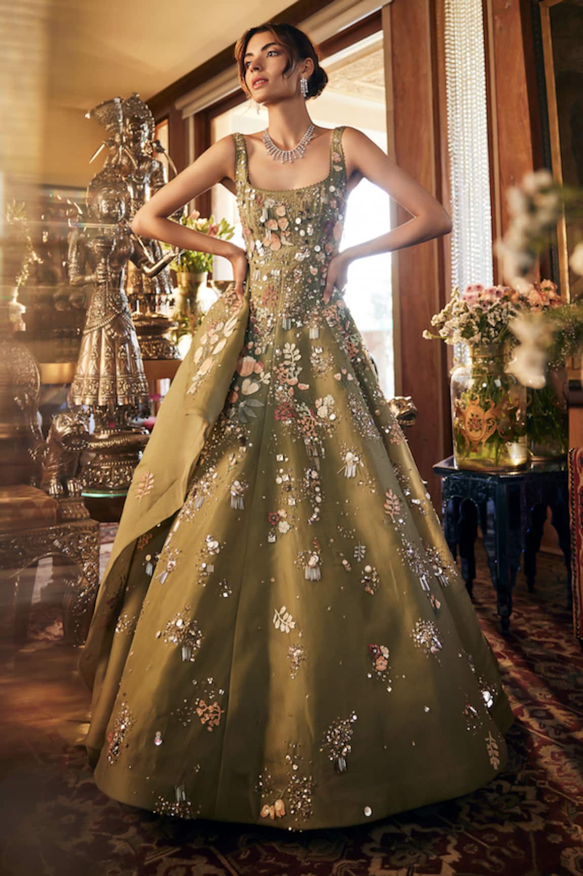 Sahil Kochhar Embroidered Organza Gown 