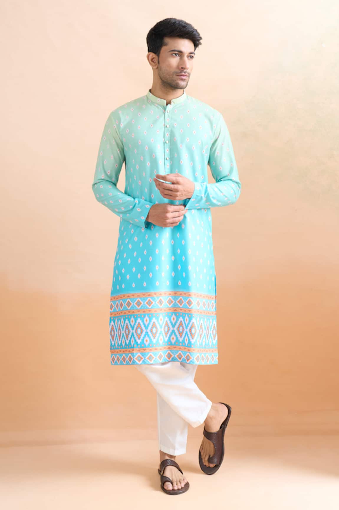 Arihant Rai Sinha Shaded Blue Digital Print Kurta & Pant Set 