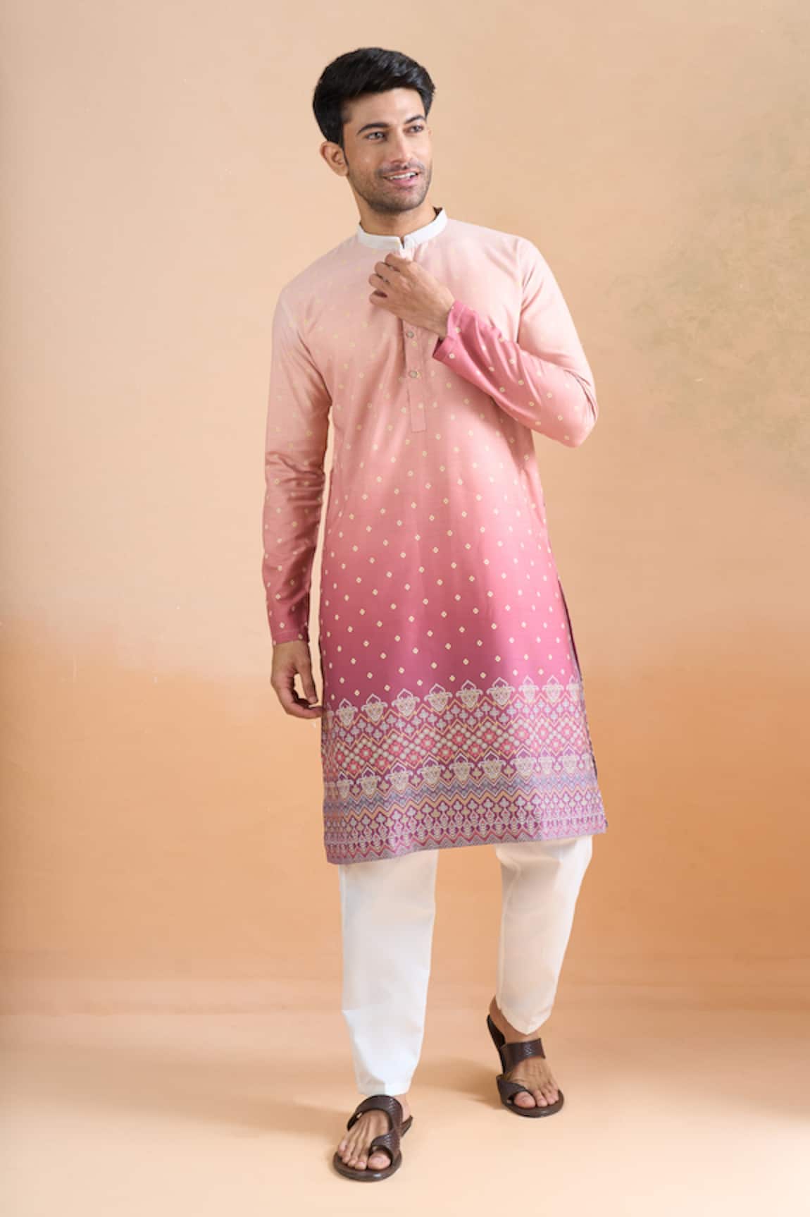 Arihant Rai Sinha Shaded Pink Digital Print Kurta Set 