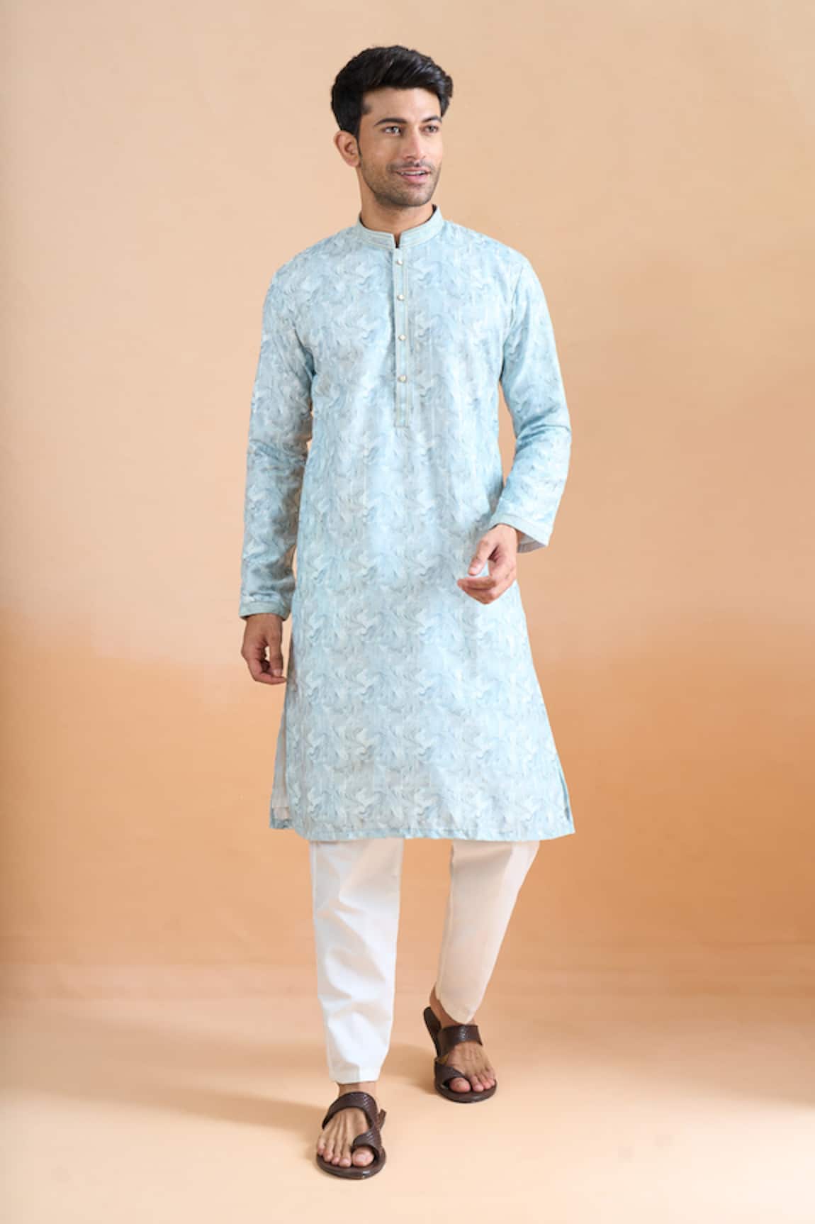 Arihant Rai Sinha Pista Printed Kurta Set  