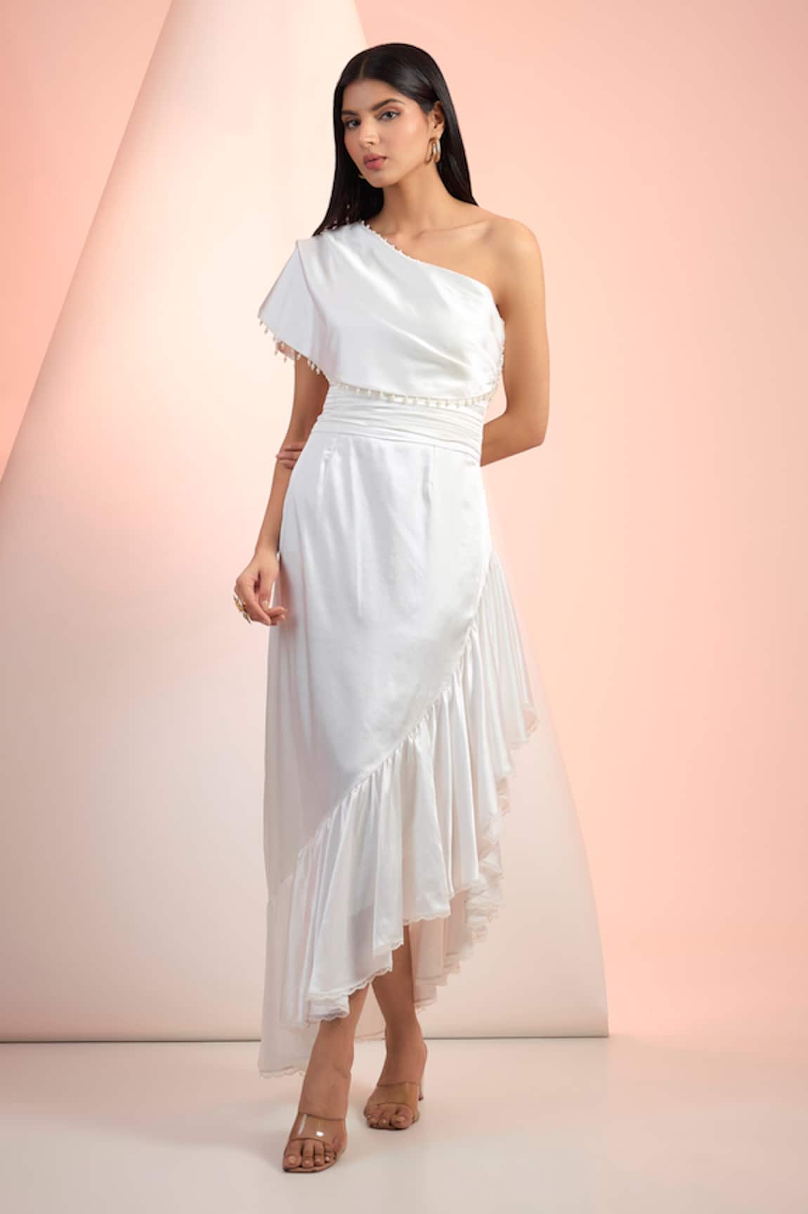 Mandira Wirk Resort Solid Satin Dress 