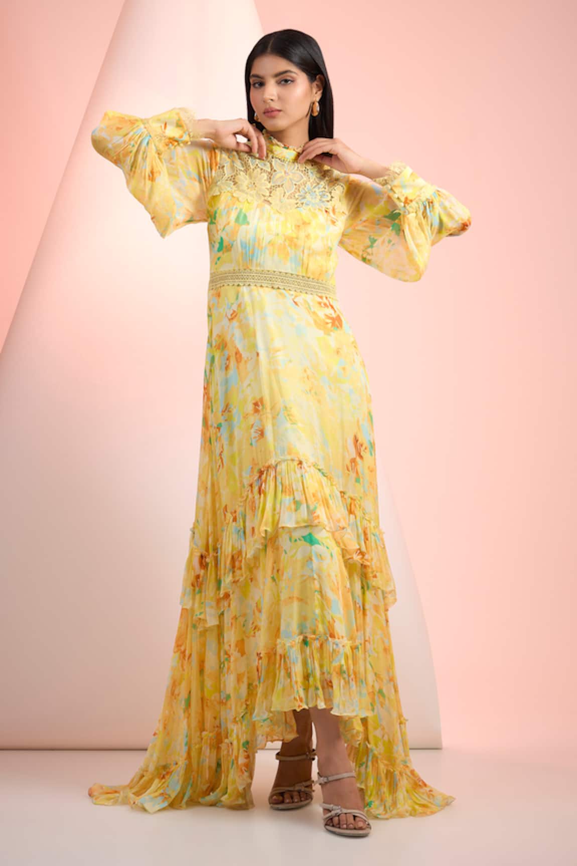 Mandira Wirk Resort Printed Chiffon Dress 