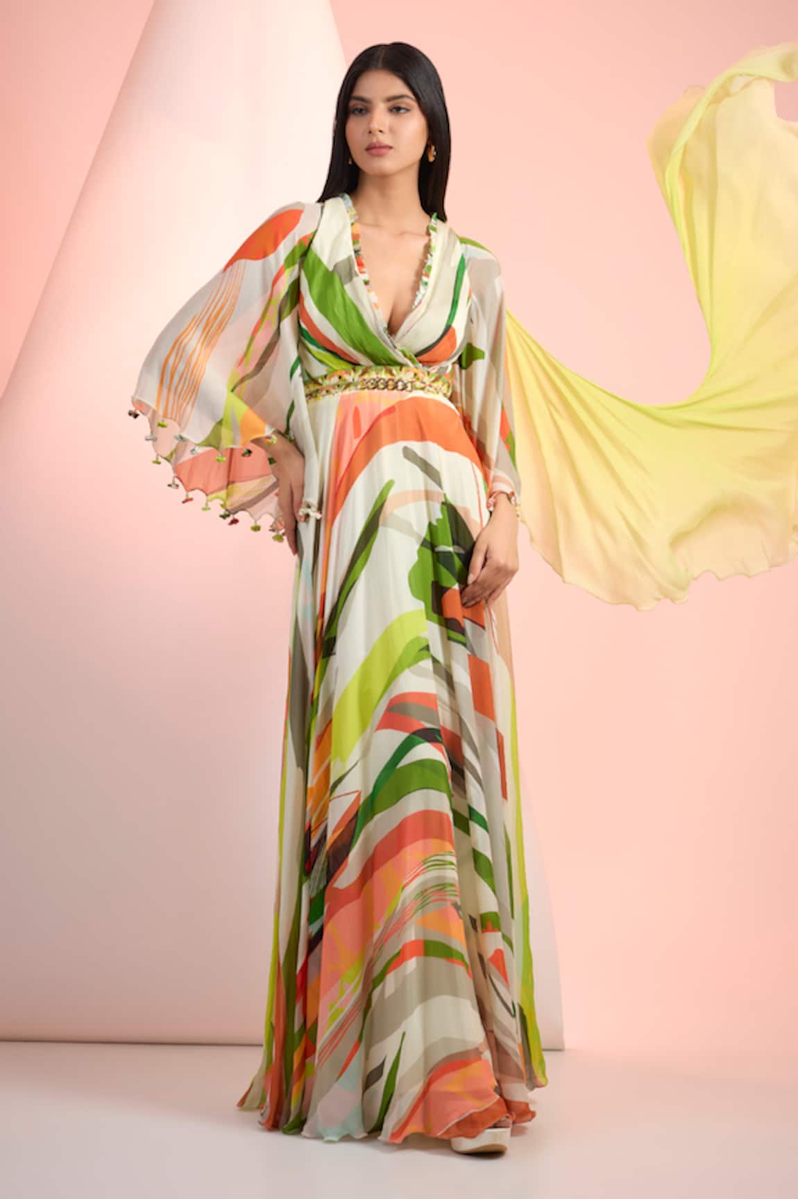 Mandira Wirk Resort Printed Chiffon Dress 