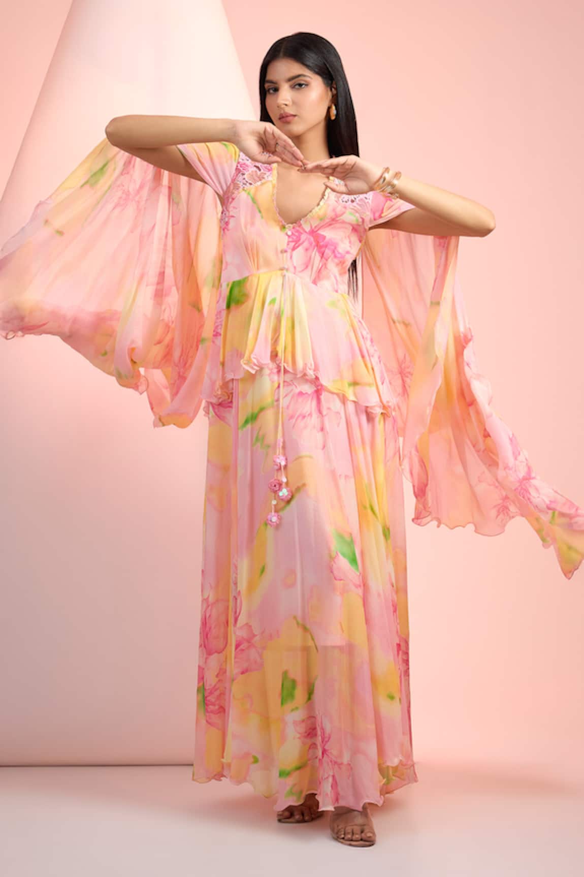 Mandira Wirk Resort Printed Chiffon Dress 
