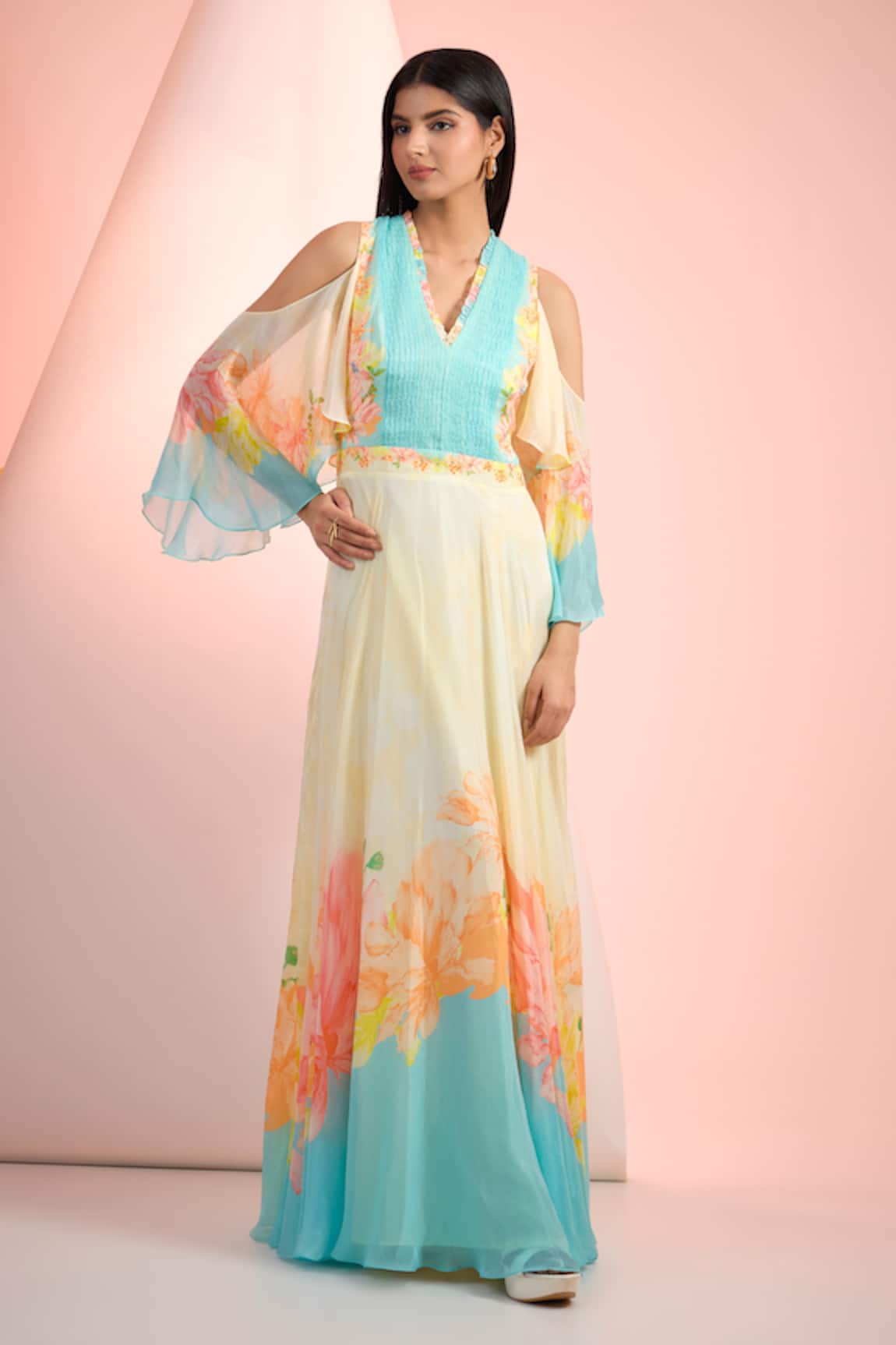 Mandira Wirk Resort Printed Chiffon Dress 