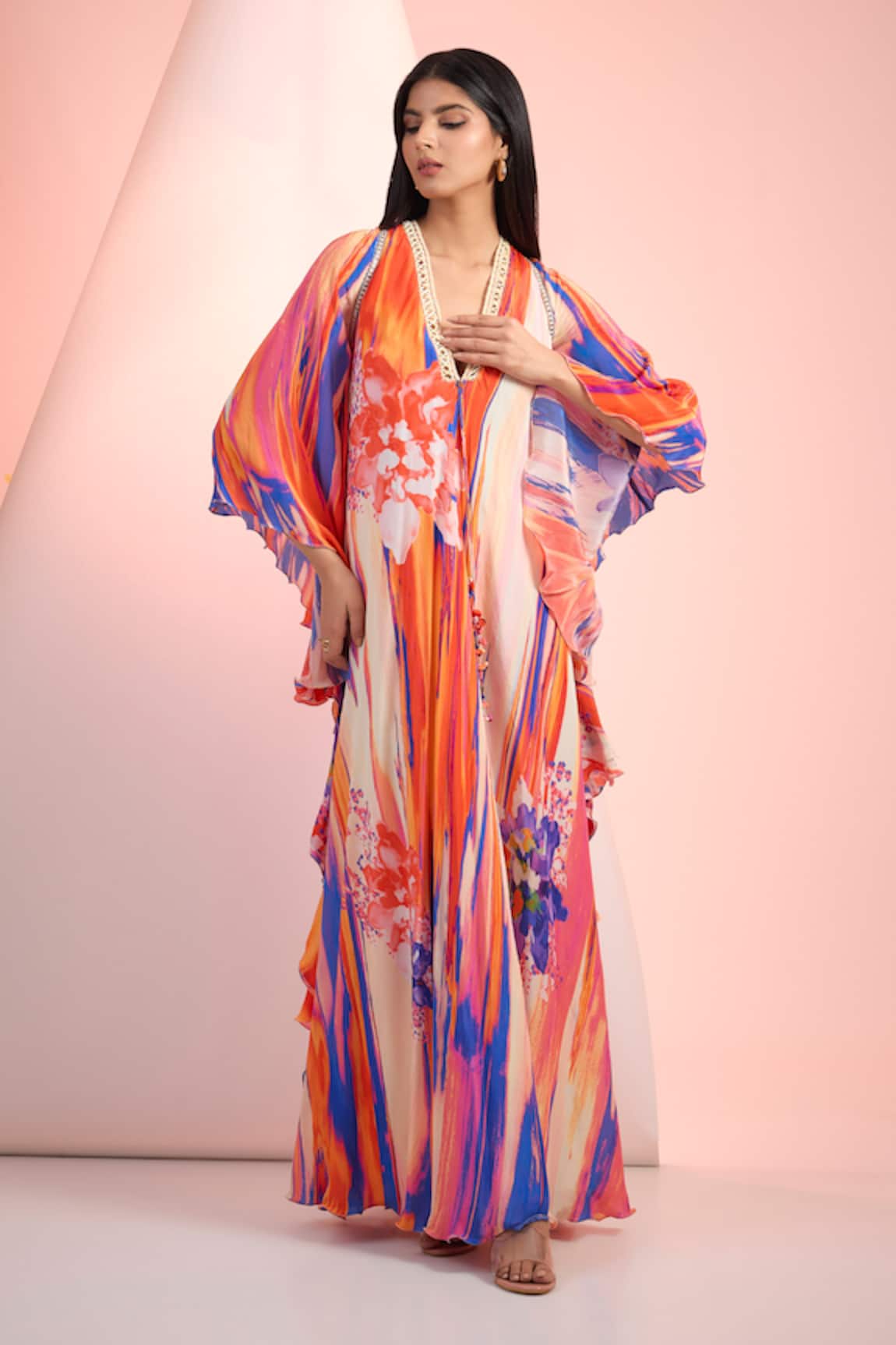 Mandira Wirk Resort Printed Chiffon Dress 