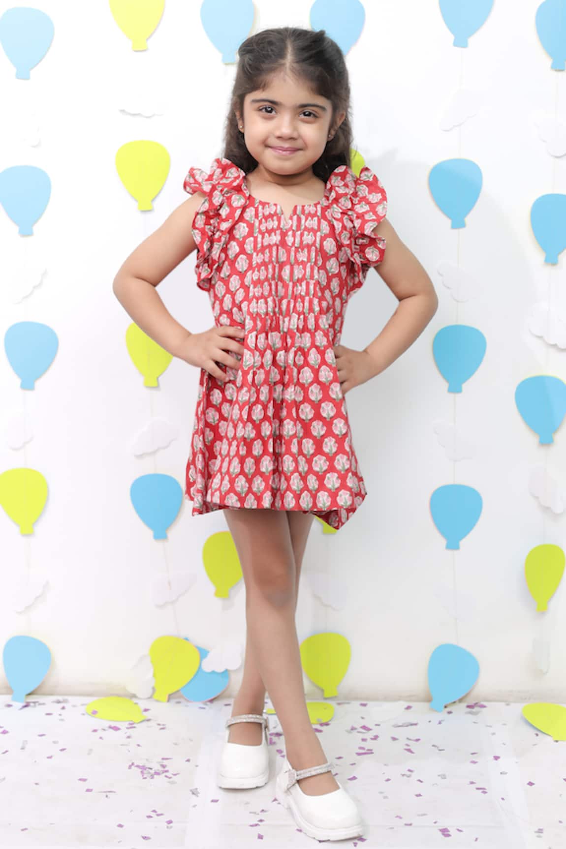 Tiny Colour Red Printed Dress 