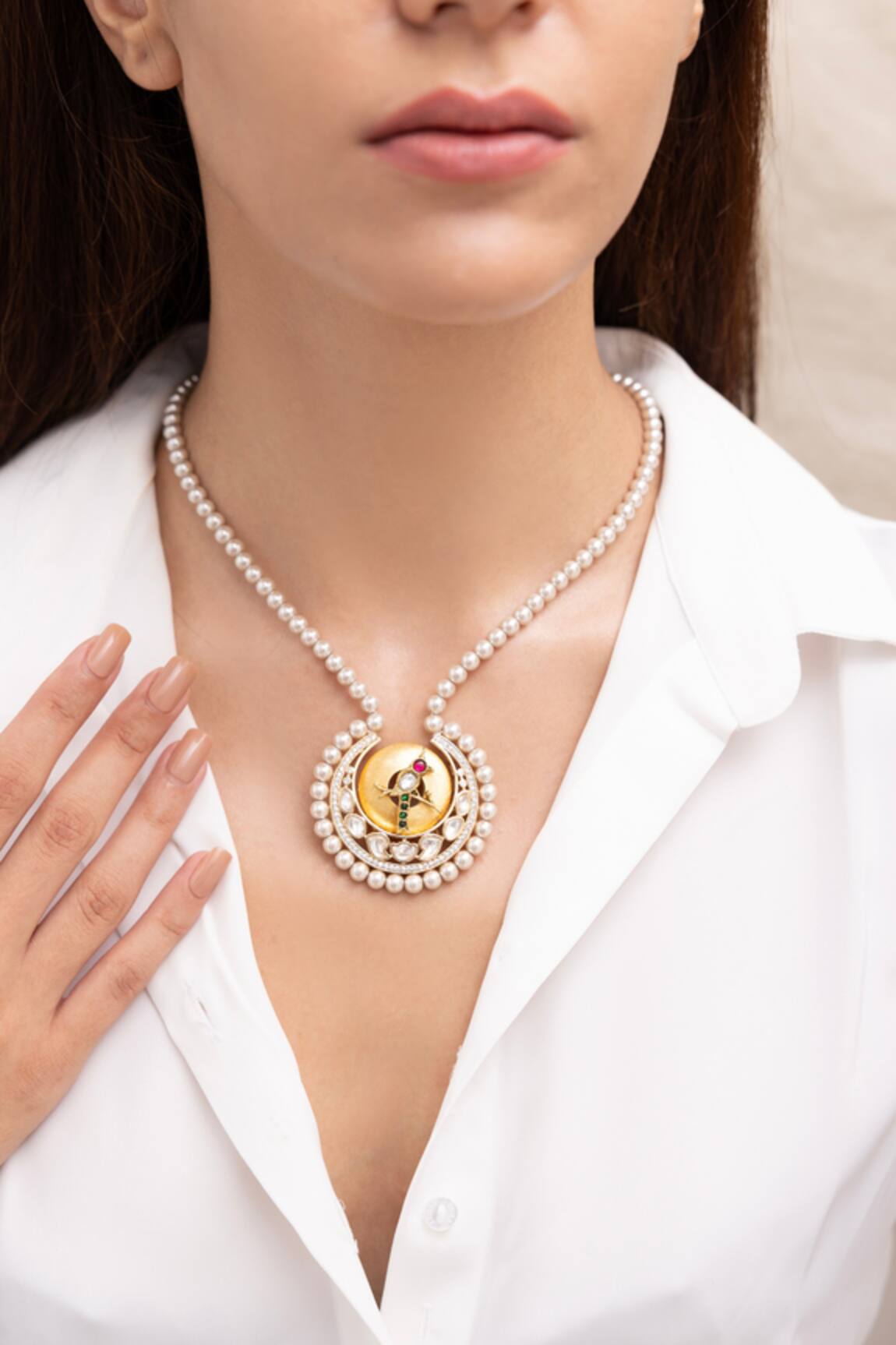 Joules By Radhika Chaitri Gold Finish Pearl Necklace