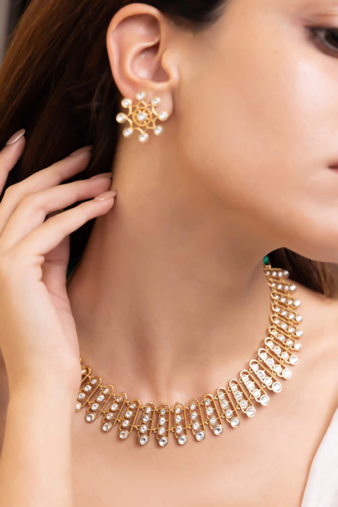 Joules By Radhika Gold Finish Aashna Necklace Set 
