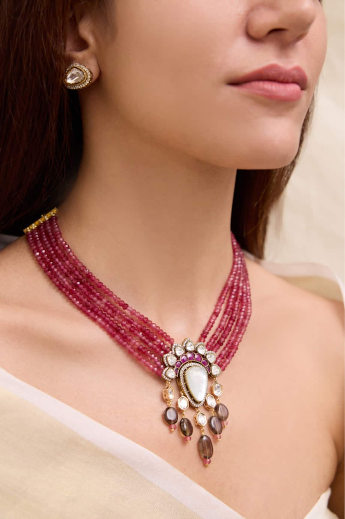 Joules By Radhika Designer Ishira Necklace & Earrings Set 