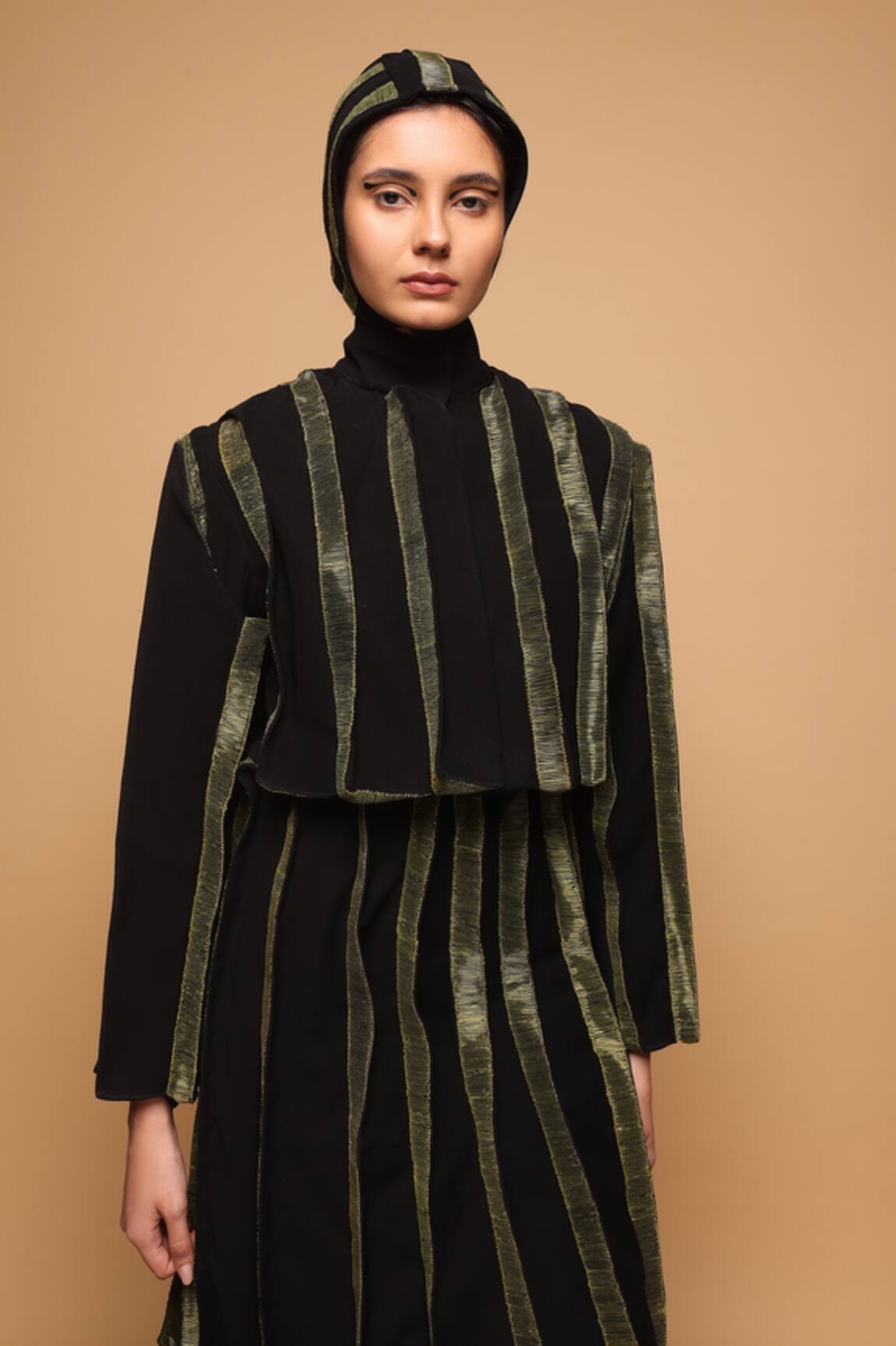 Somya Goyal Black Striped Cropped Jacket 