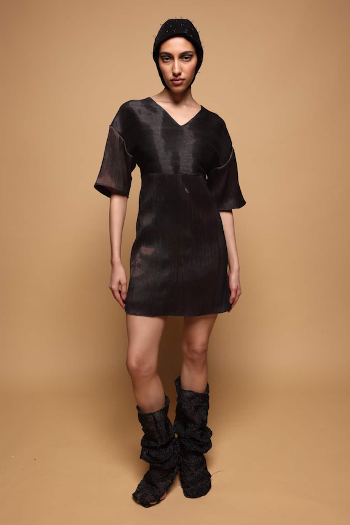 Somya Goyal Black Handmade Silk Blush Dress 