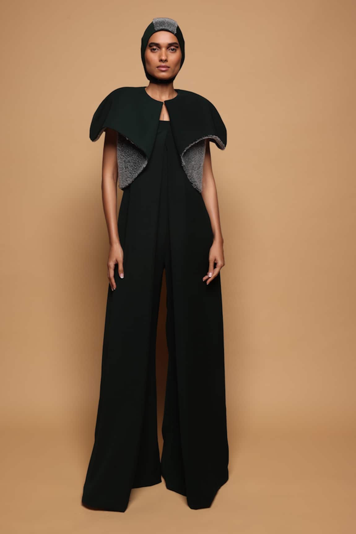 Somya Goyal Forest Green Transformed Cape Jacket 