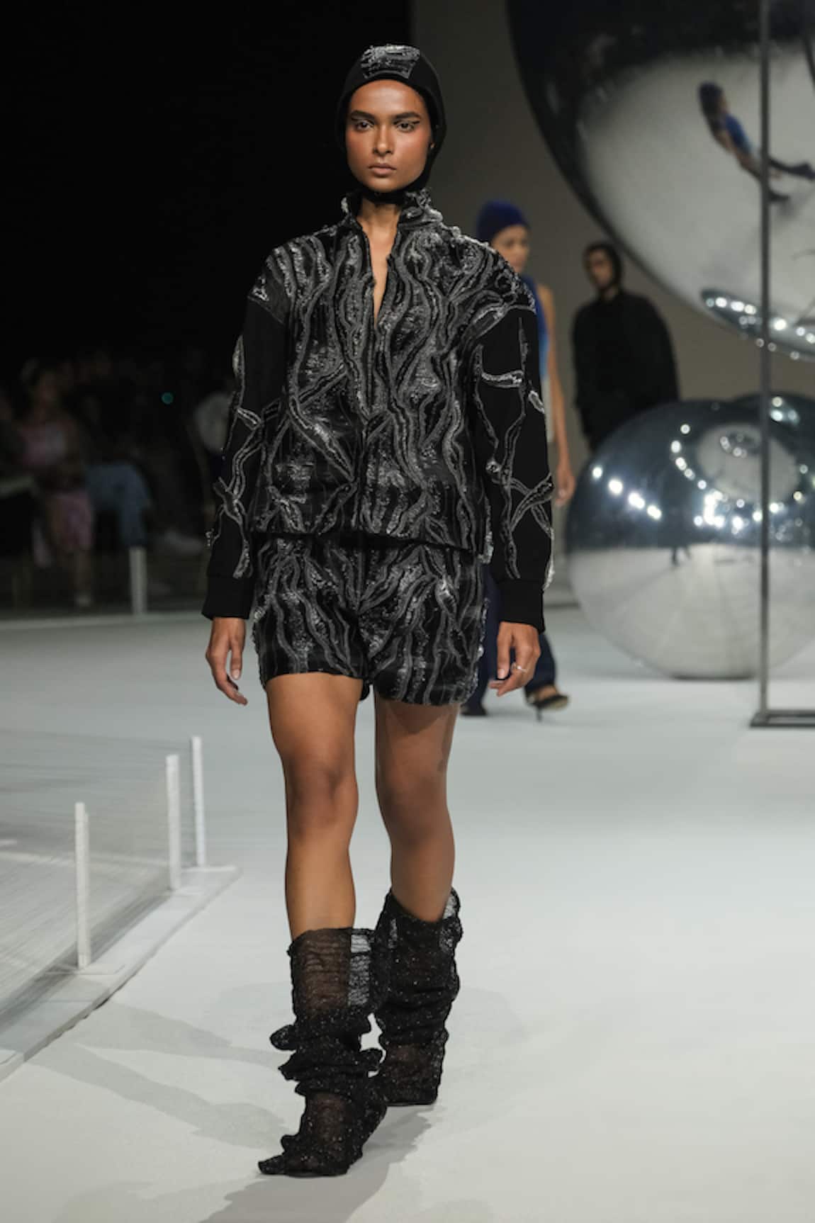 Somya Goyal Hand Wave Black Shorts 