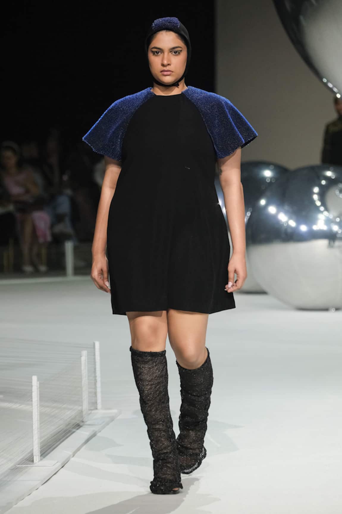 Somya Goyal Raglan Dress With Blue Cape 