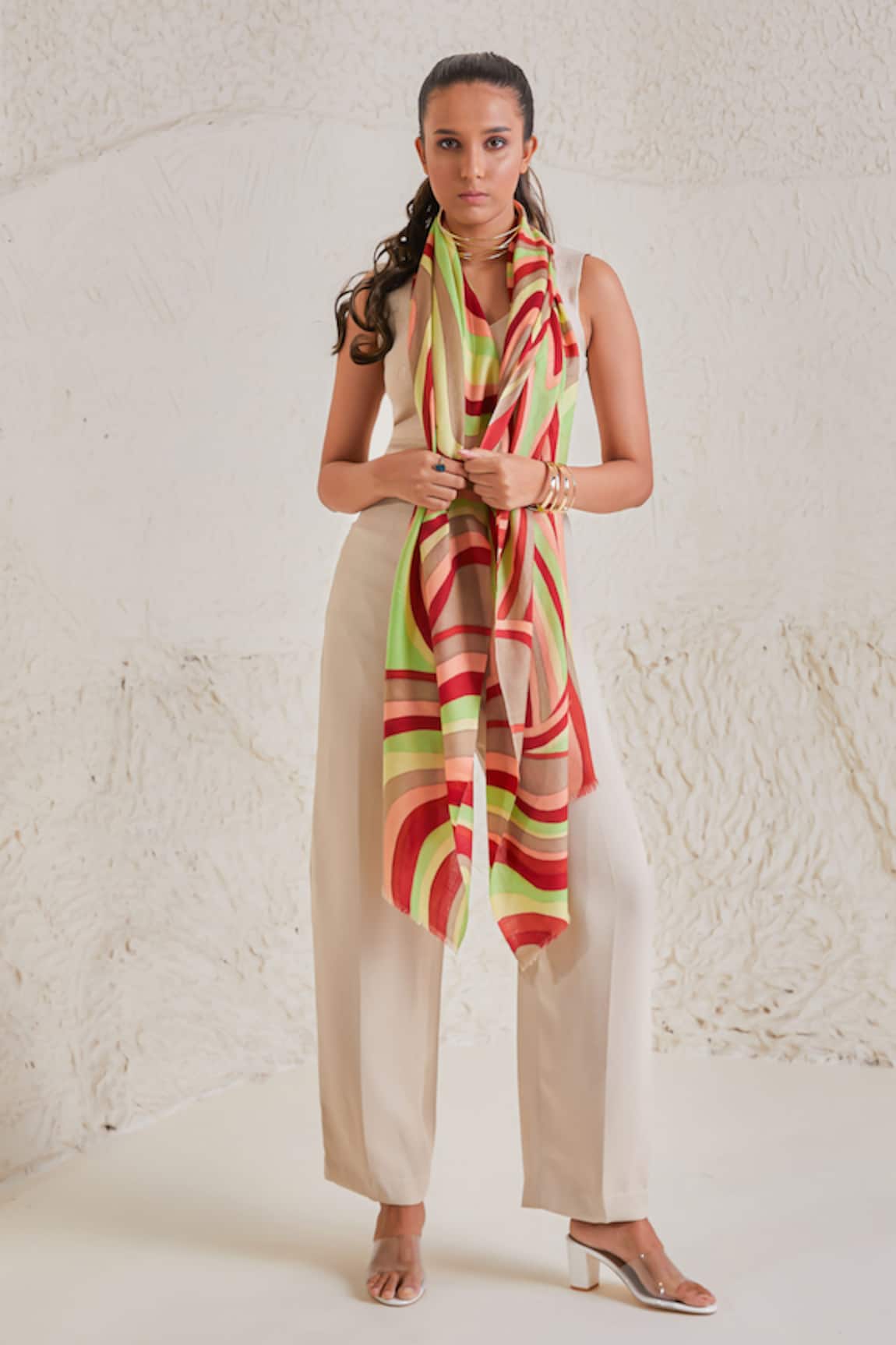 Shaza Disruption Handpainted Pashmina Stole 