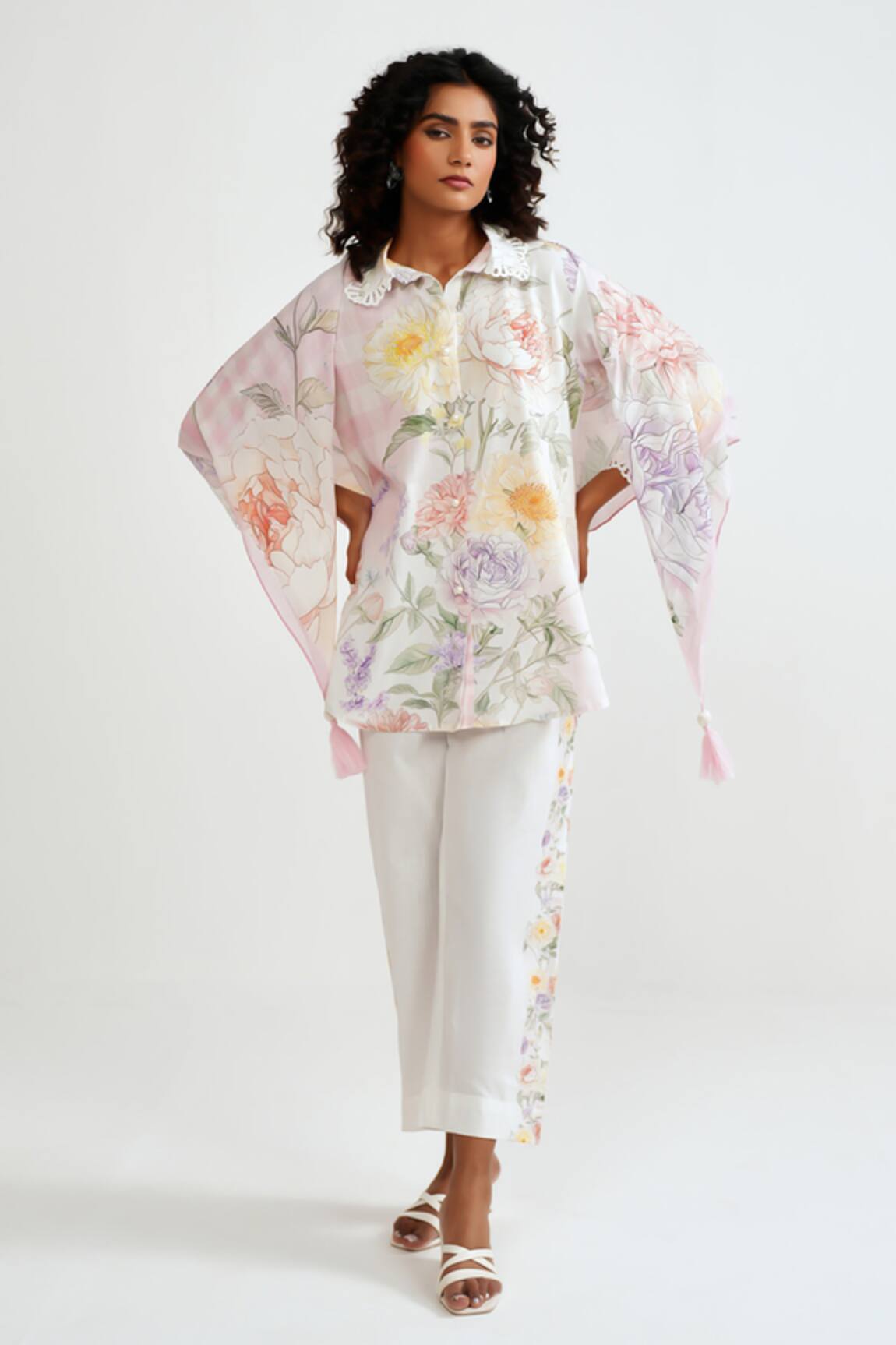 Rainas Checkered Bloom Shirt Set 