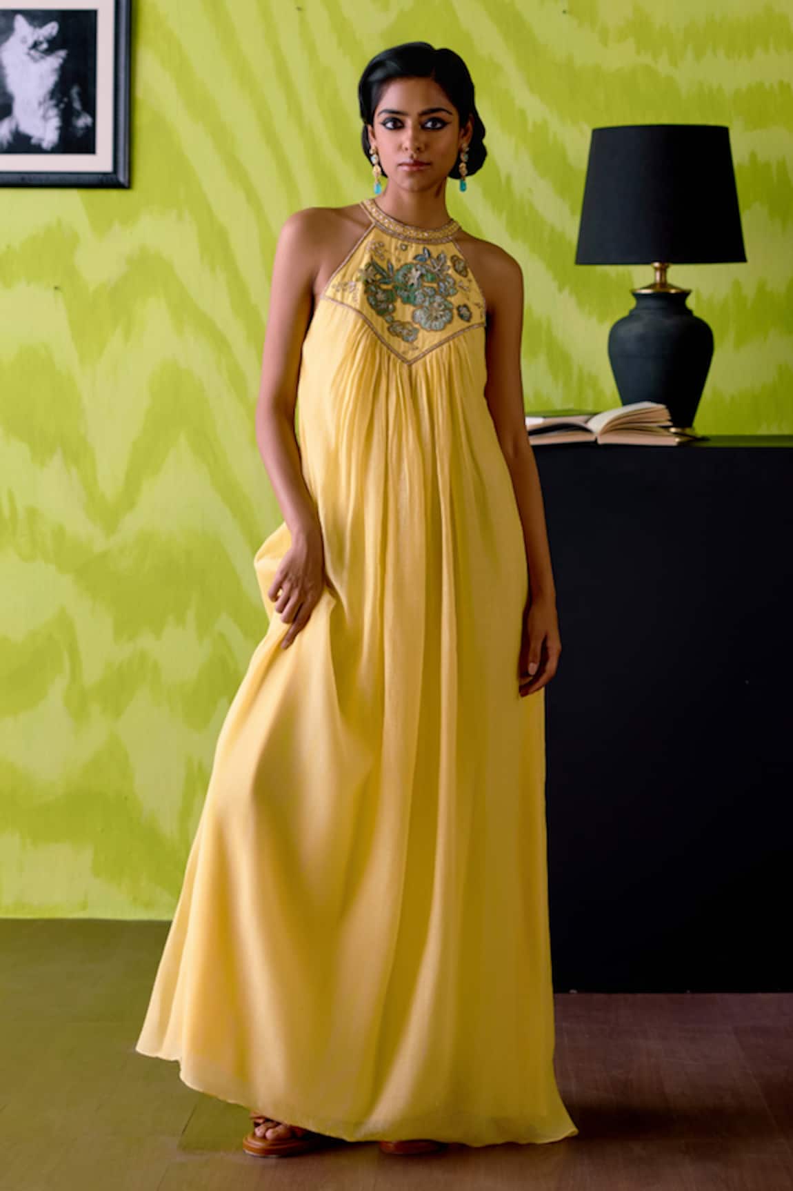 Deep Thee Buttercup Yellow Halter Neck Dress 