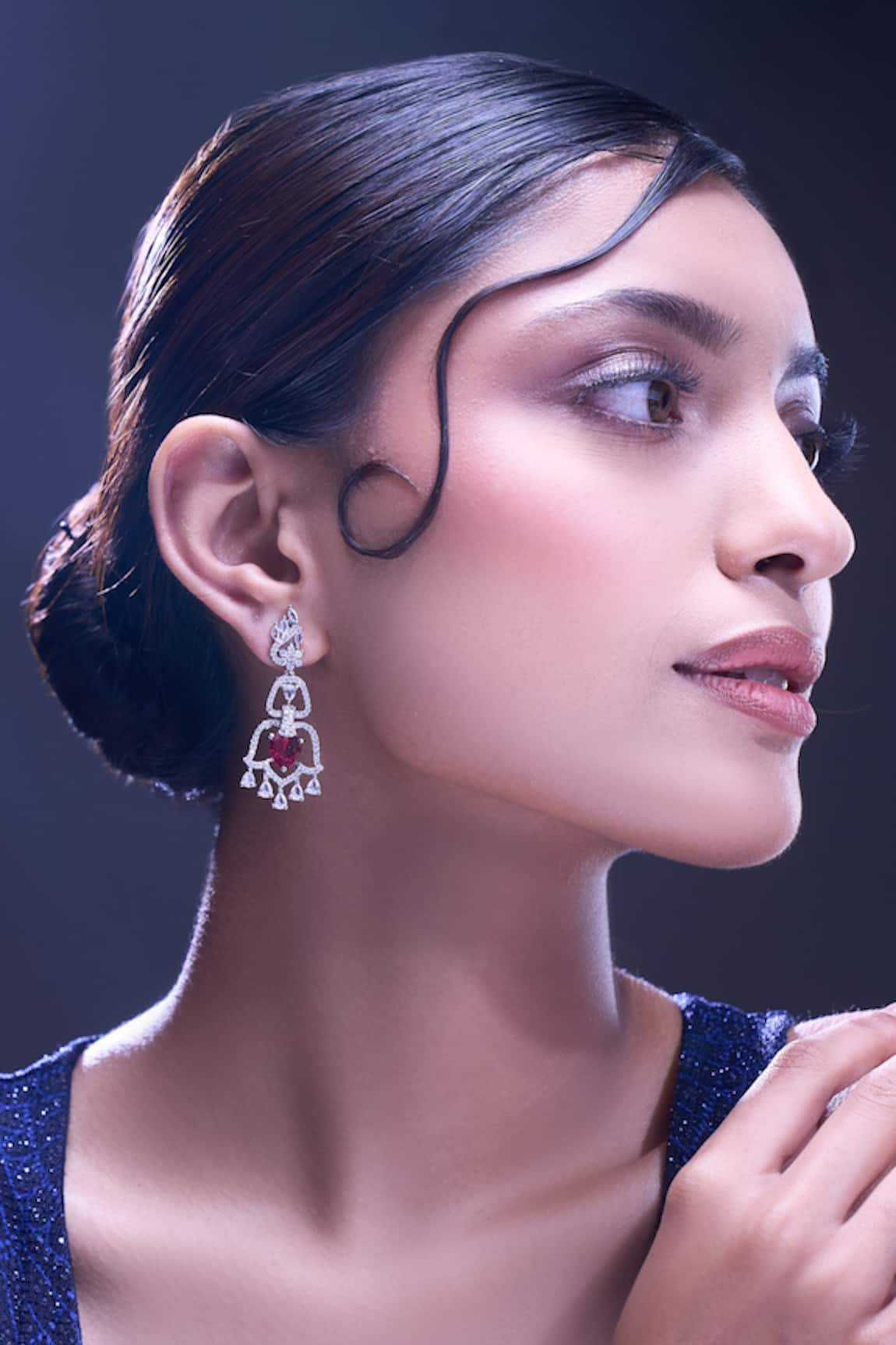 Samyukta Singhania Ruby American Diamond Earrings 