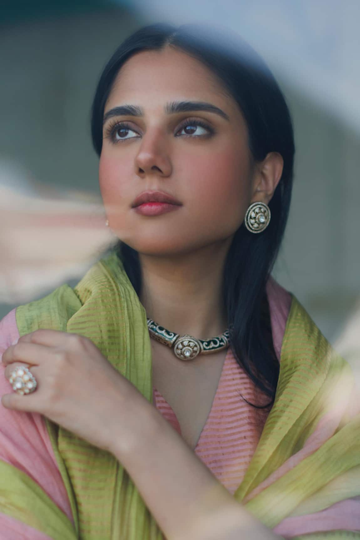 Saga Jewels Designer Blue Necklace & Earring Set 
