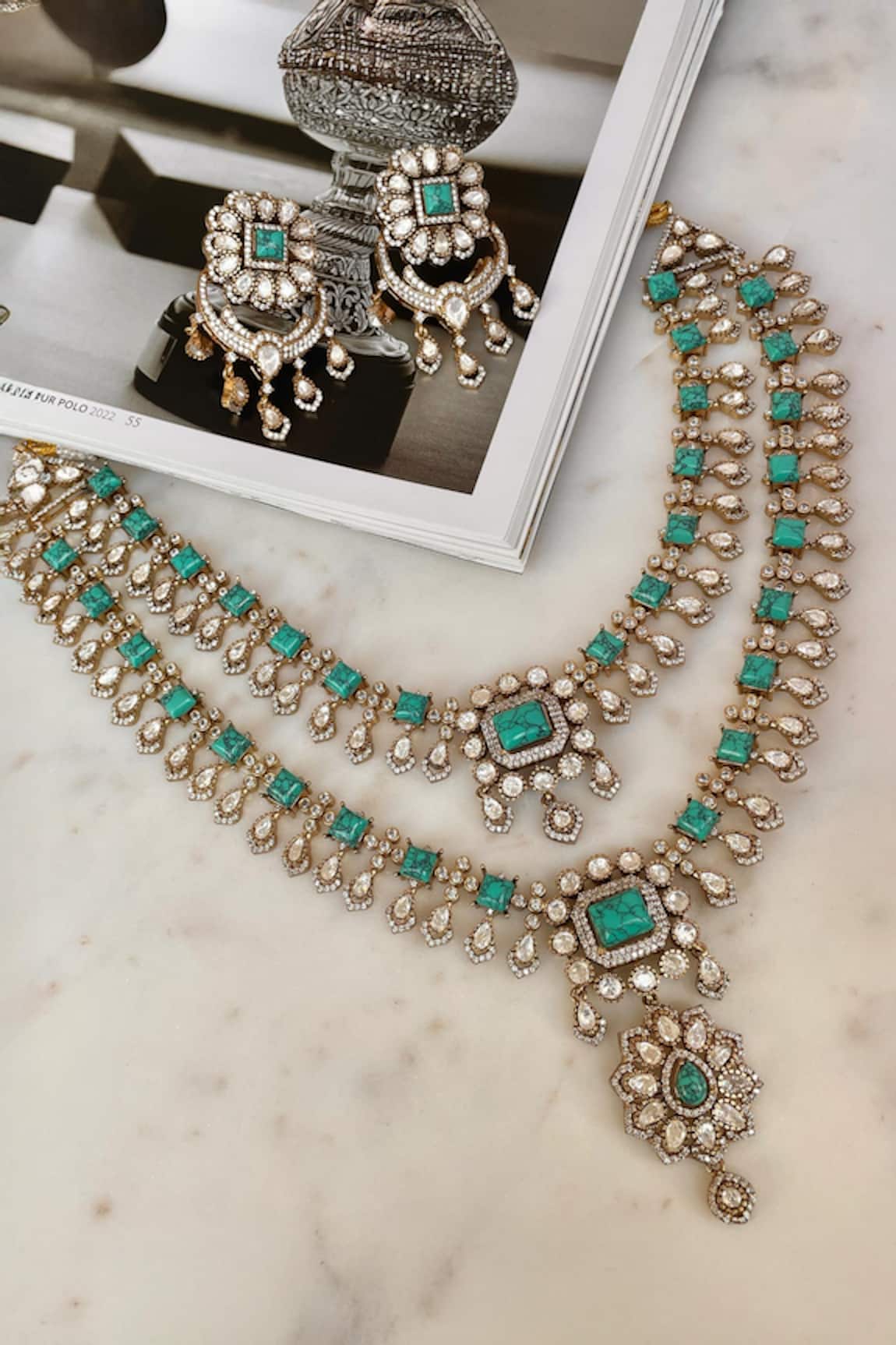Saga Jewels Designer Necklace & Earring Set 