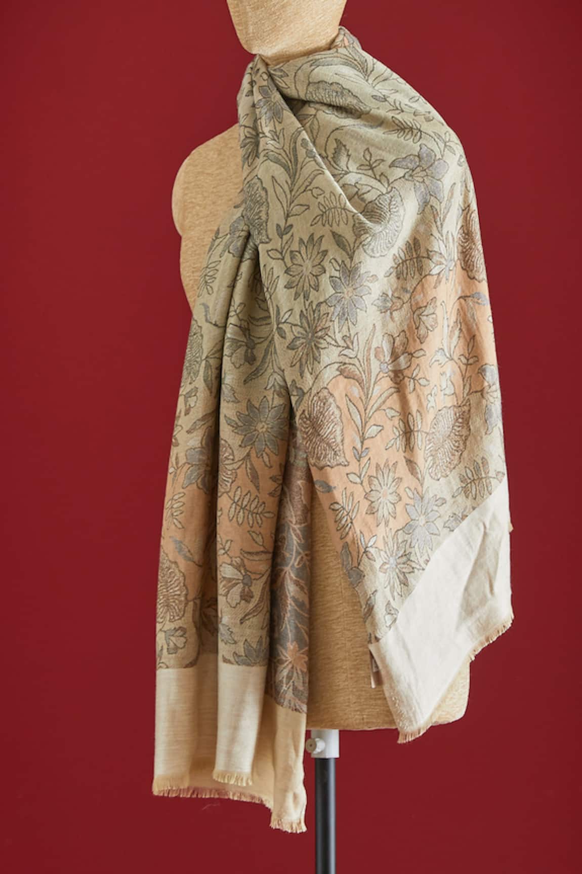 SHAZA Honey Peach Kani Stole 