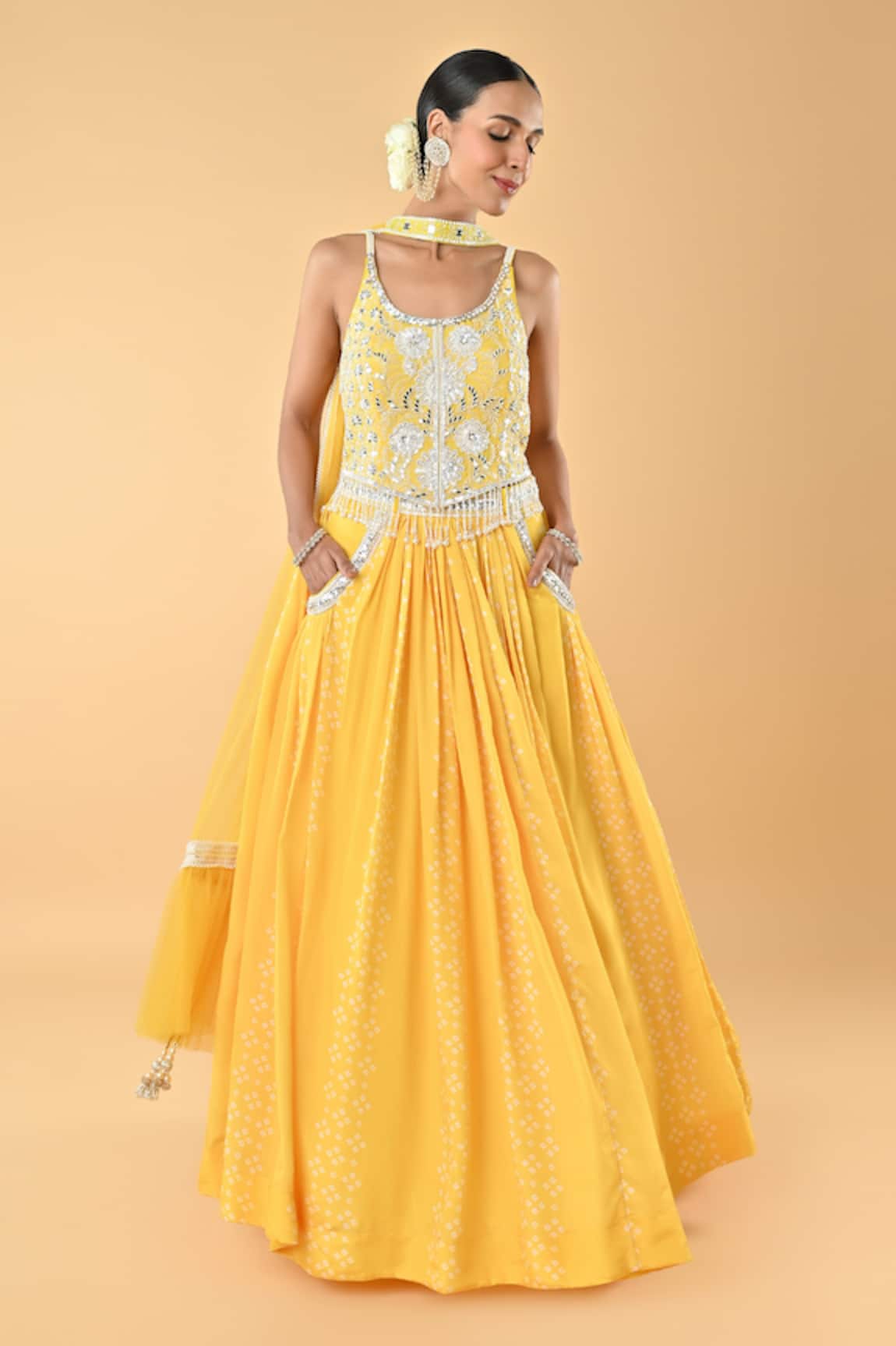 Keith Gomes Embroidered Blouse Skirt Set 