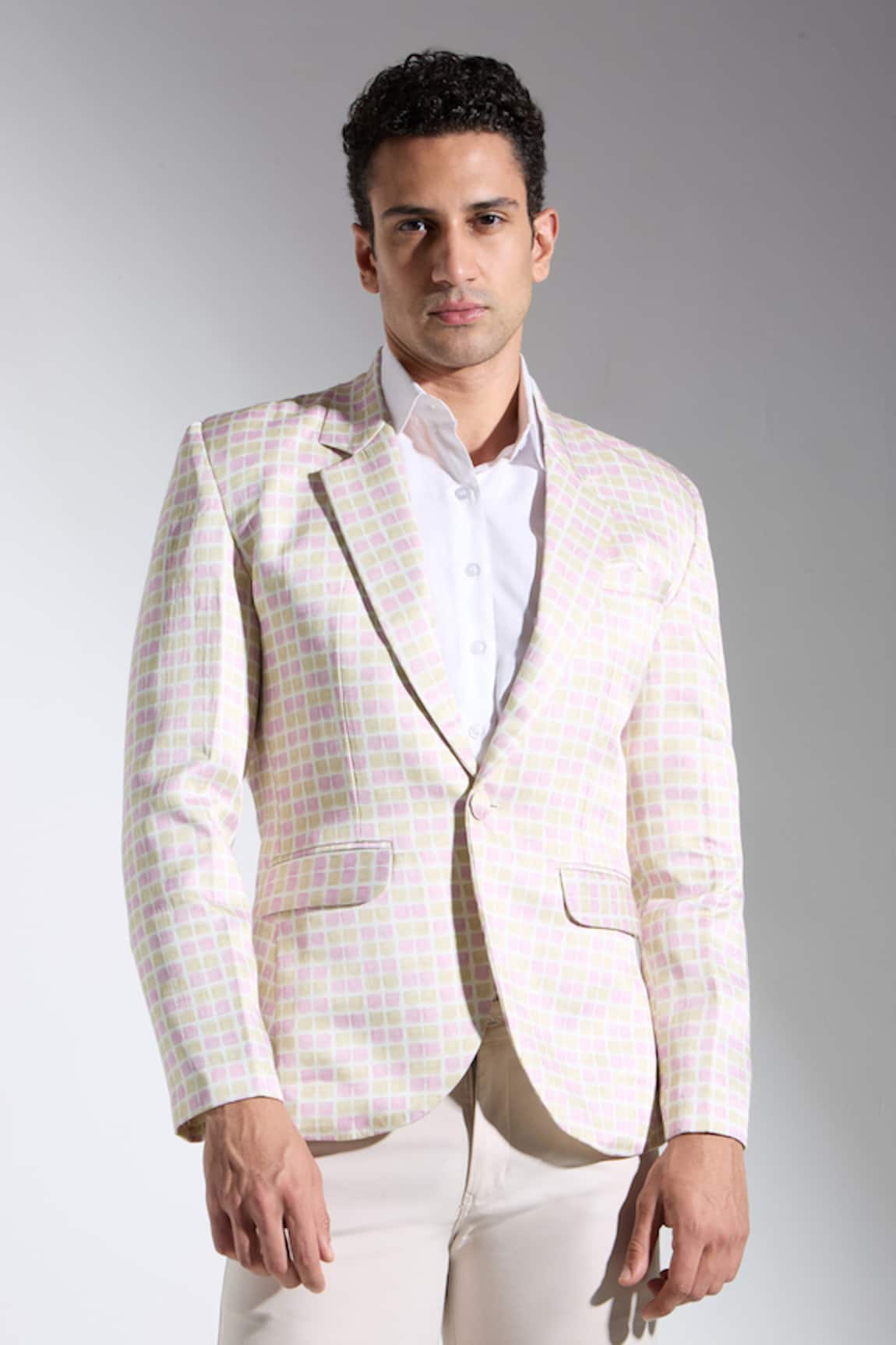 Neha Gursahani Multi Color Checkered Blazer 
