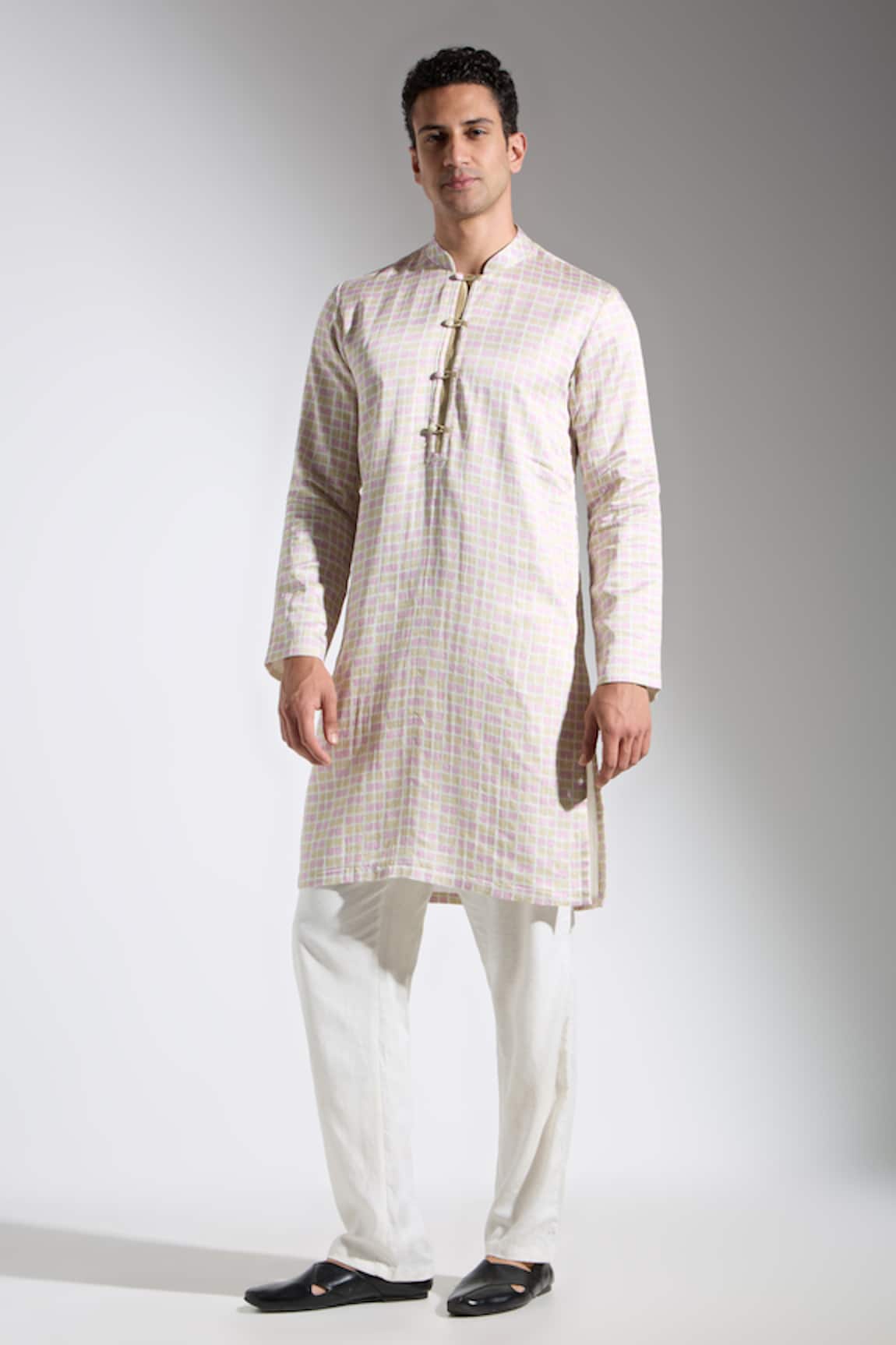 Neha Gursahani Multi Color Satin Linen Kurta 